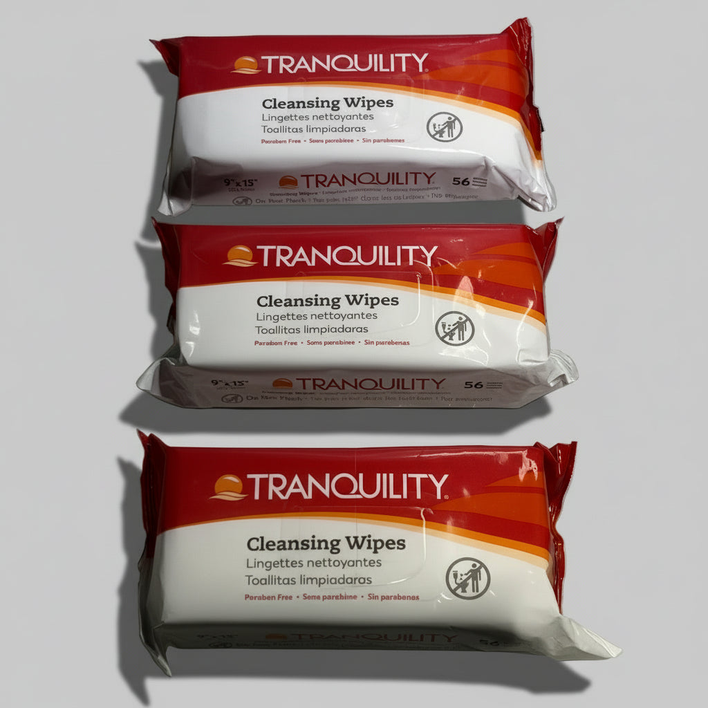 TRANQUILITY (3 PACK - 168 Wipes) Cleansing Wipes Sz 9" x 13"