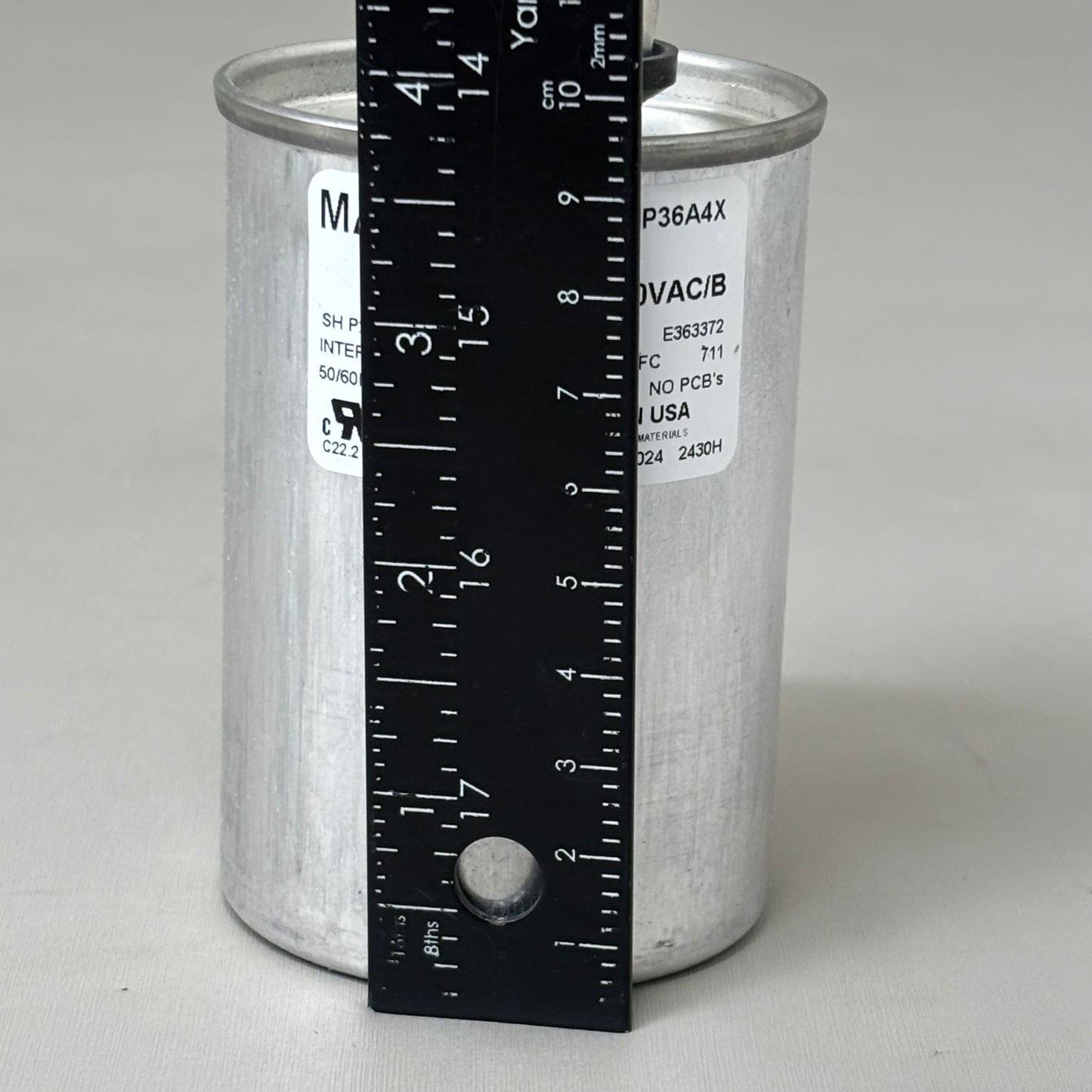 MARS Motor Run Capacitor Round 50 MFD 440/370 VAC Dual Voltage Rated 14251