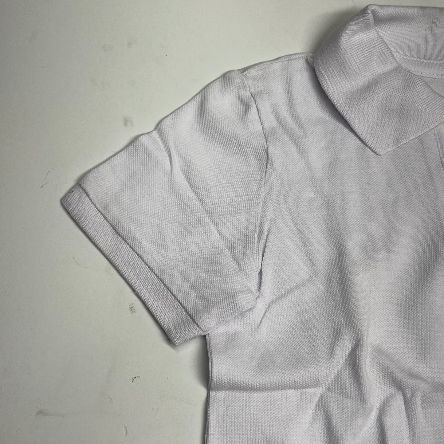 ZA@ THE CHILDRENS PLACE Uniform Soft Pique Polo Shirt 100% Cotton Boy's Sz 4T White (As-Is)