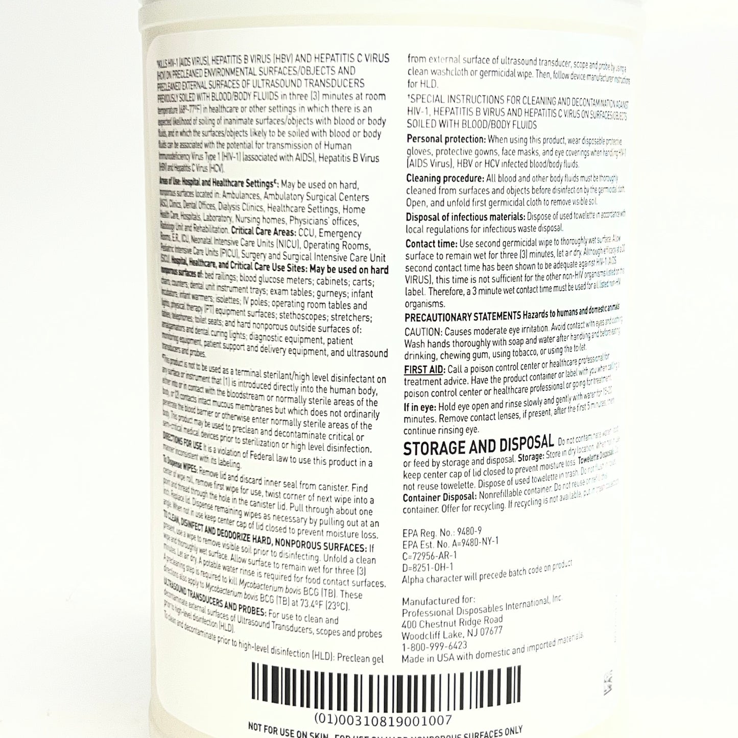 PDI (6 PACK, 75 WPES EACH) AF3 Sani-cloth Germicidal Disposable Wipes Sz Extra Large BB 10/27