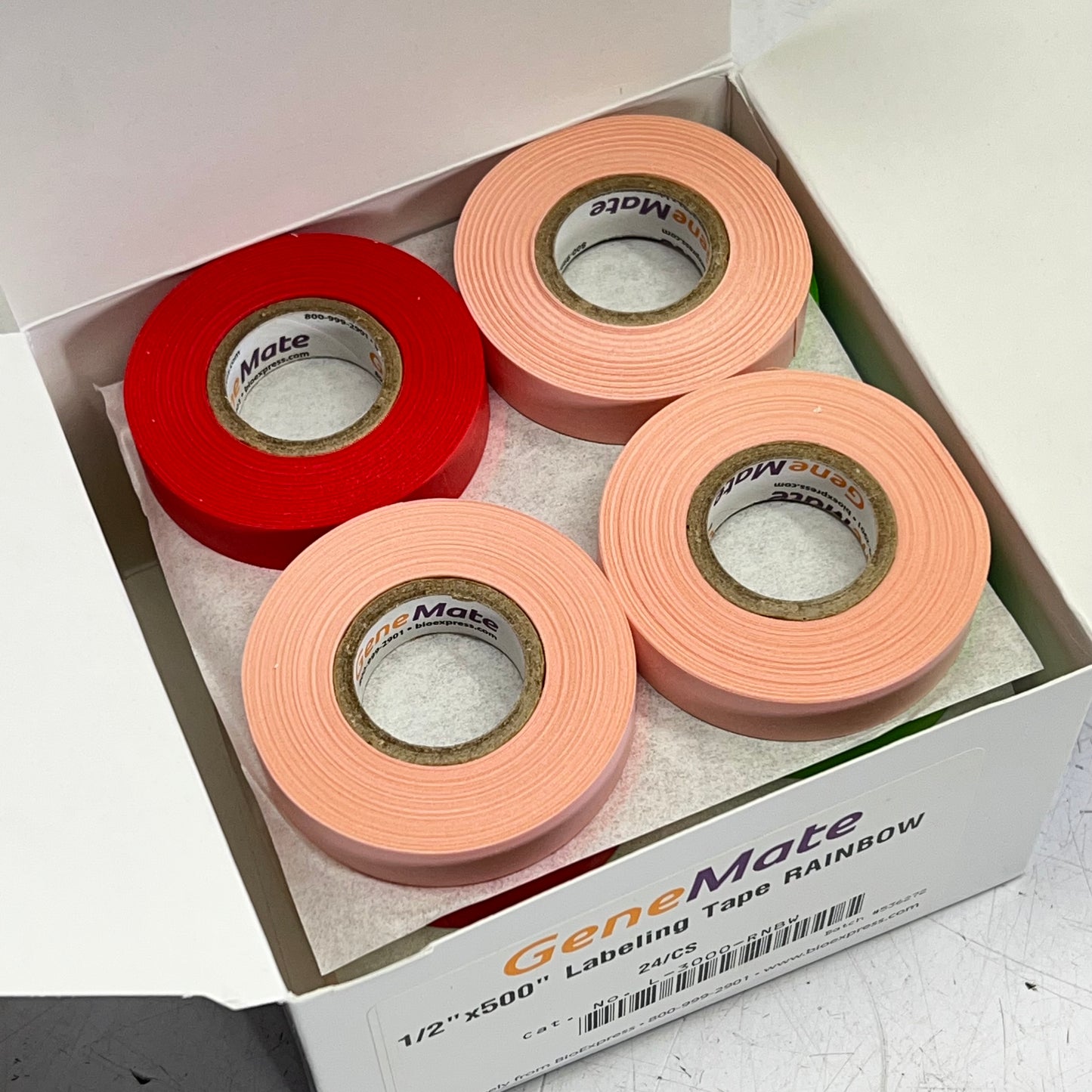 GENE MATE (24 PACK) Labeling Tape Extremely Durable  1/2"x500" Rainbow L-3000
