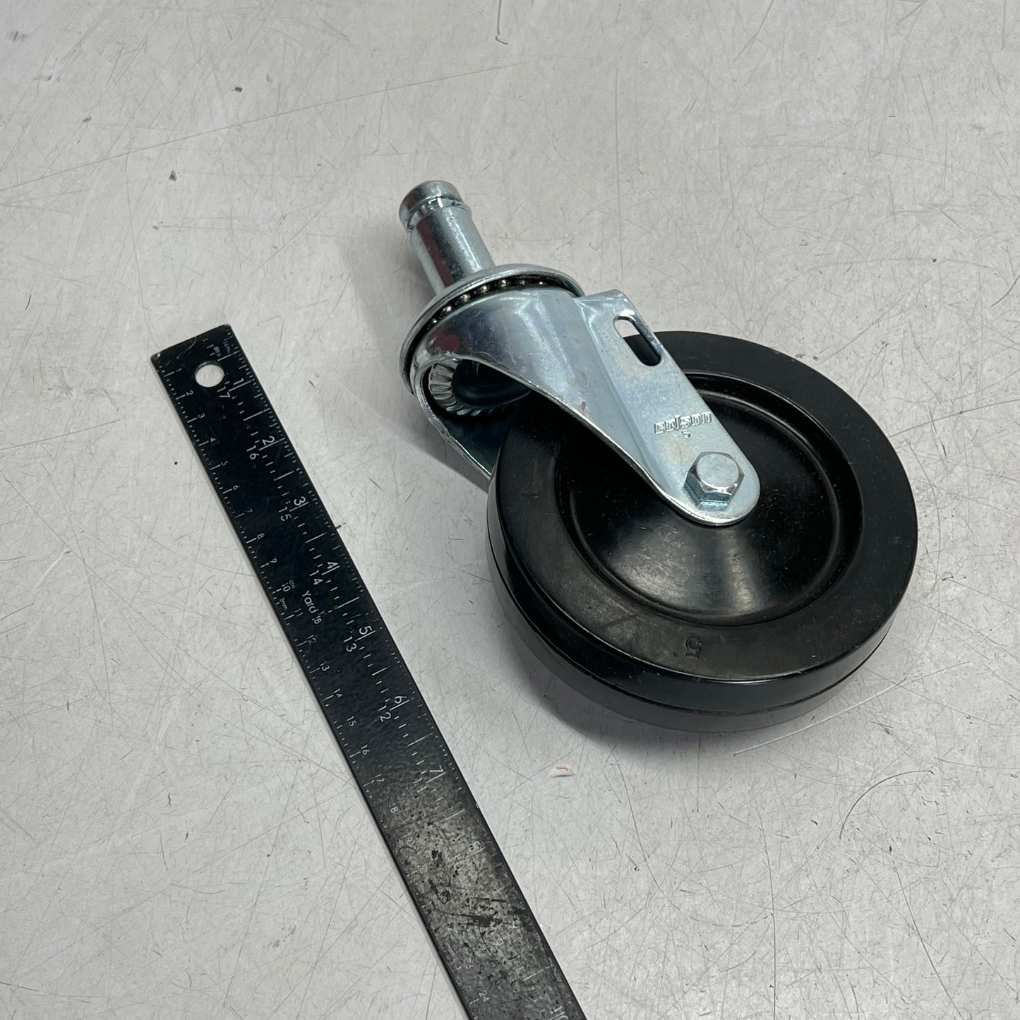 METRO (SET OF 4) Swivel Stem Casters Resilient Rubber Wheel Treads 5" 5M