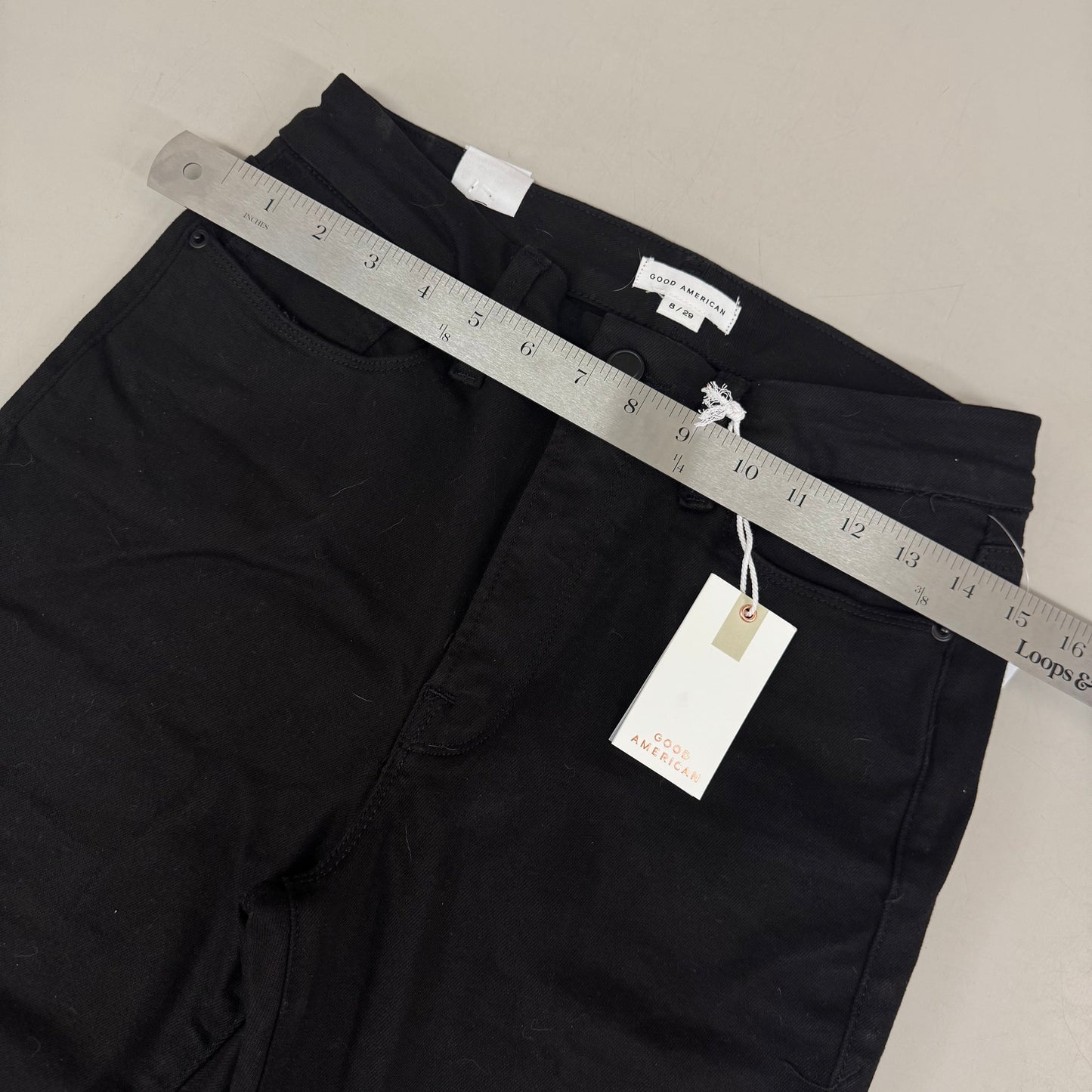 GOOD AMERICAN Good Classic Bootcut Jeans Women's Sz 8 Black001 GCB47SBTE