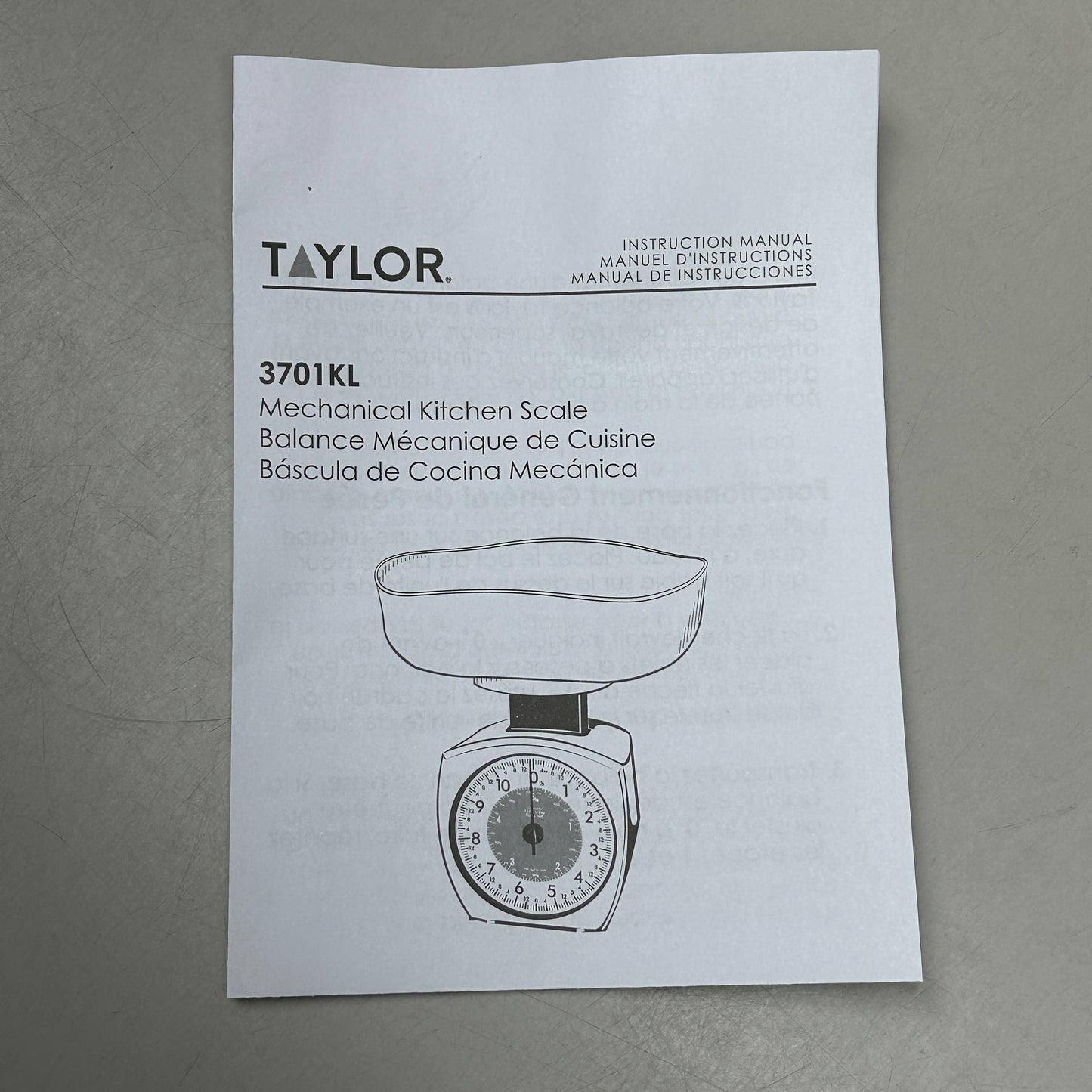 TAYLOR Mechanical Food Scale White 3701KL (New)