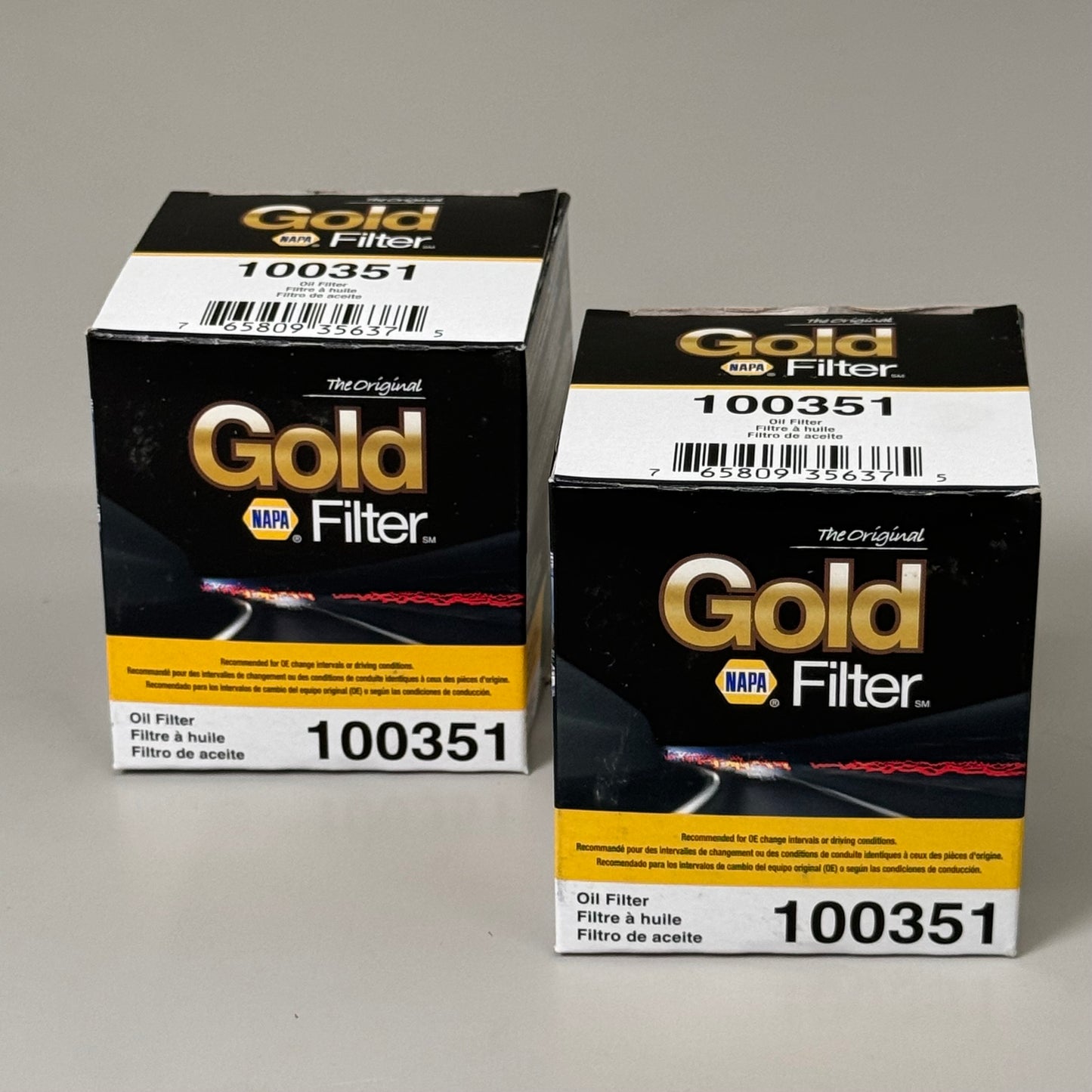 NAPA(2 PACK) The Original Gold Oil Filter Cellulose Material 1"-16 Thread 100357