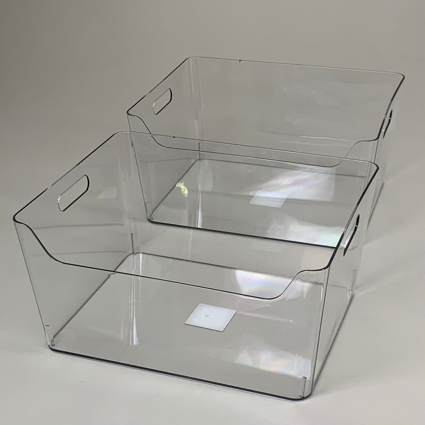 ZA@ SIMPLY TIDY (2 PACK) Storage Bin w/ Handles Premium Quality Plastic 13" x 9.5" x 5.5" Clear 738064