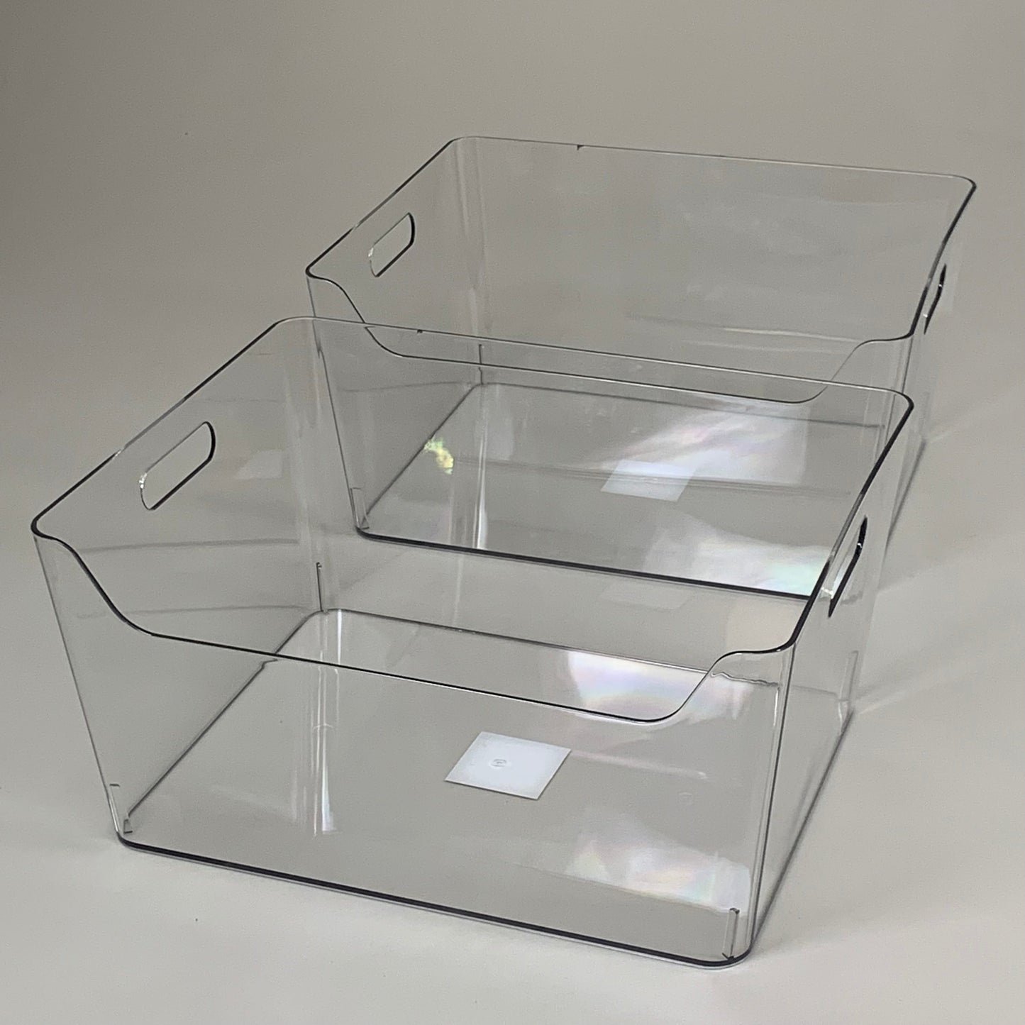 ZA@ SIMPLY TIDY (2 PACK) Storage Bin w/ Handles Premium Quality Plastic 13" x 9.5" x 5.5" Clear 738064 B