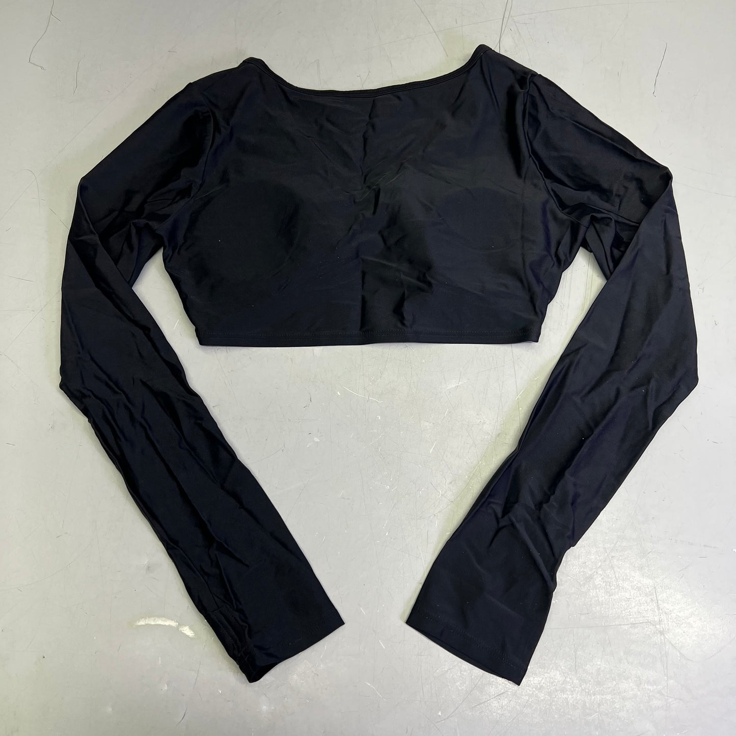 CHARMO Long Sleeve Top High Waist Bottoms Bikini Set Women's Sz S Black