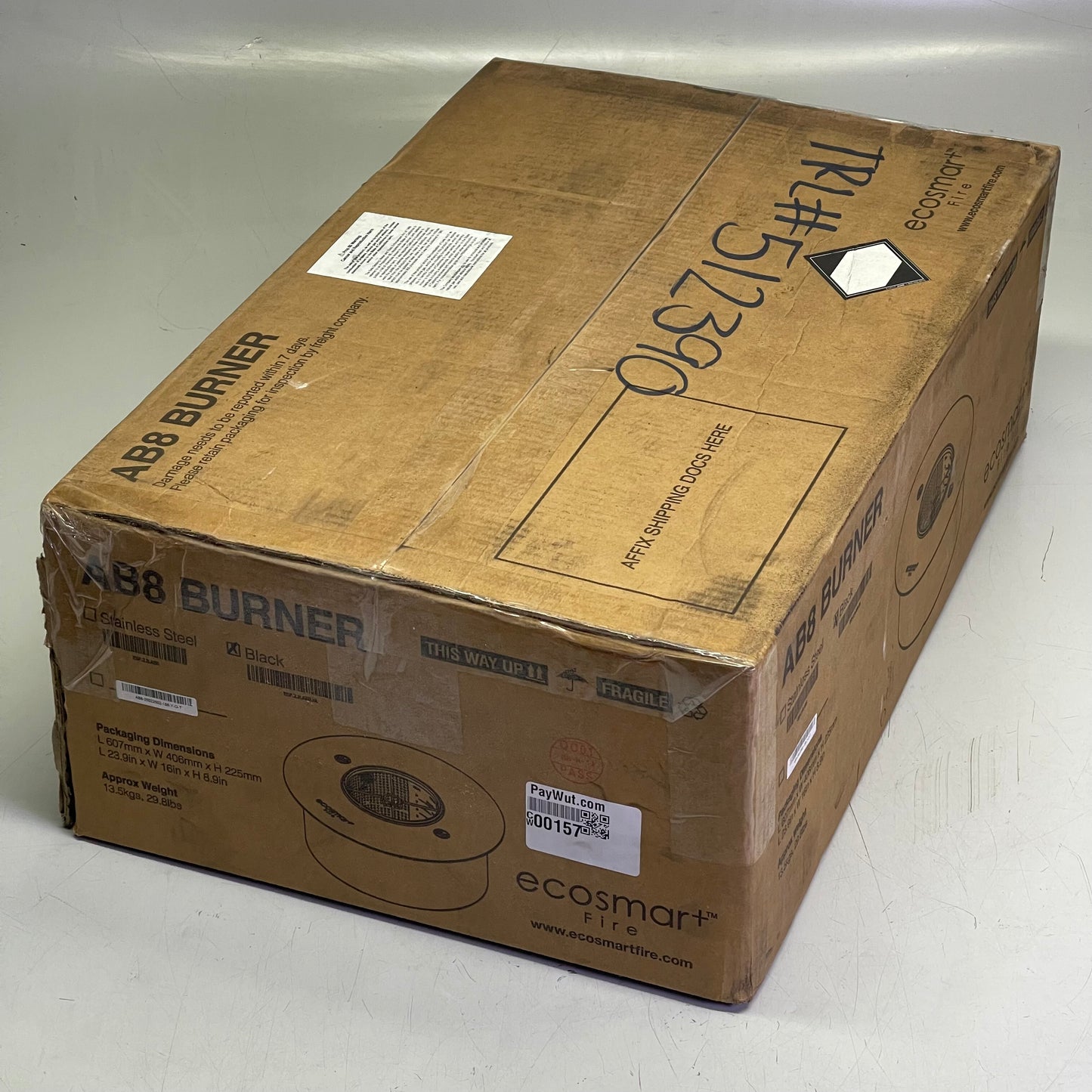 ECOSMART AB8 Round Ethanol Burner 14” Black ESF.2.B.AB8