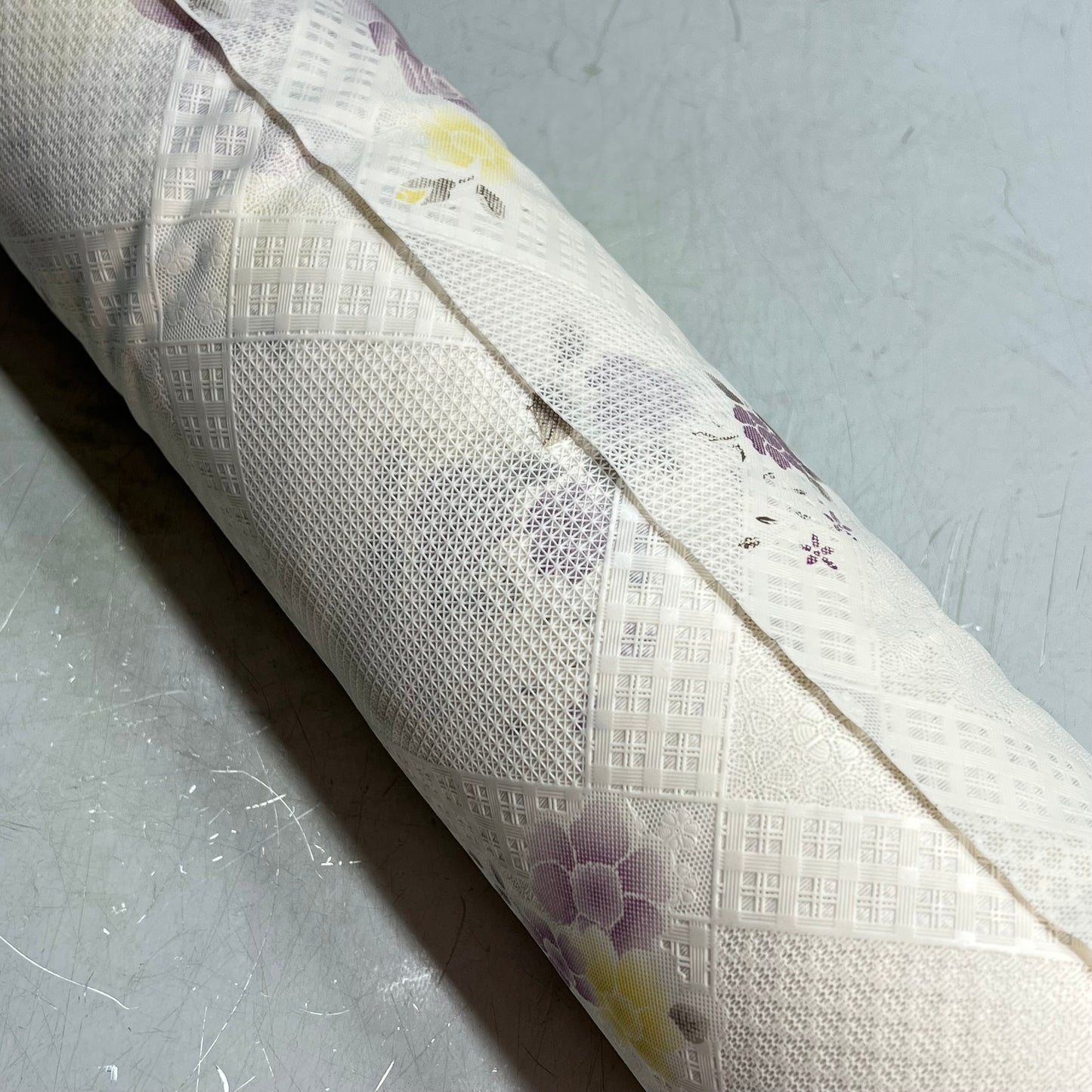 PVC Faux Lace Floral Dinning Table Cloth 54"x60' White/Yellow/Purple LA-0533D