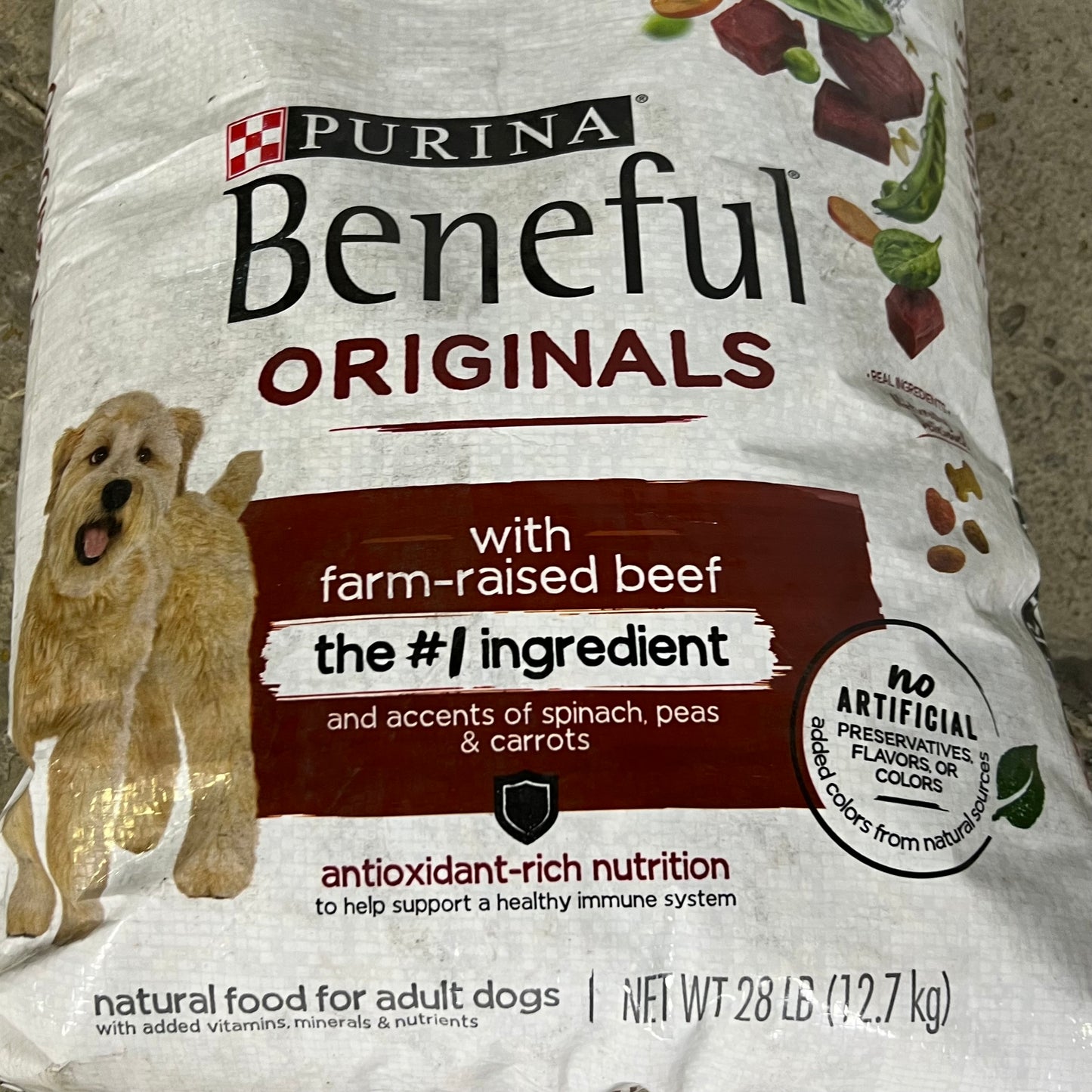 ZA@ PURINA Beneful Originals With Farm Raised Beef 28Lbs (AS-IS, Open Bag)