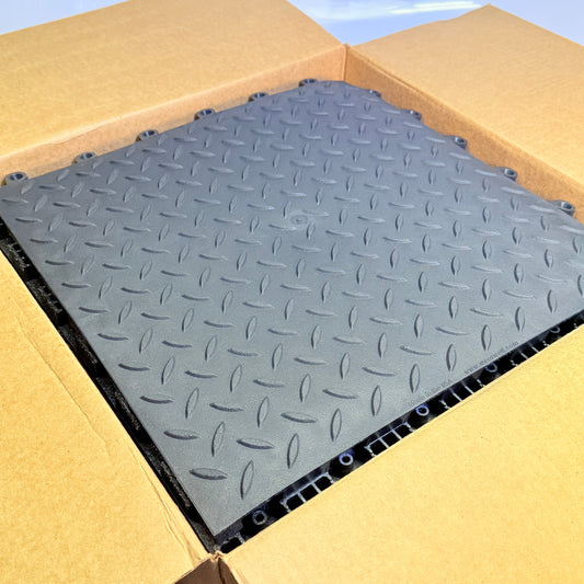 GLOBAL INDUSTRIAL Case Of 10 ErgoDeck Max Diamond-Plate Mat 7/8" 1.5' X 1.5'