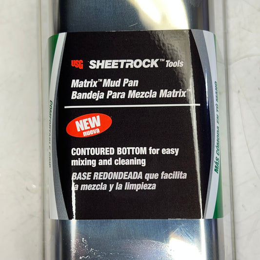 SHEETROCK Matrix Mud Pan W/ Reinforced Band Contoured Bottom 14" Silver 340403