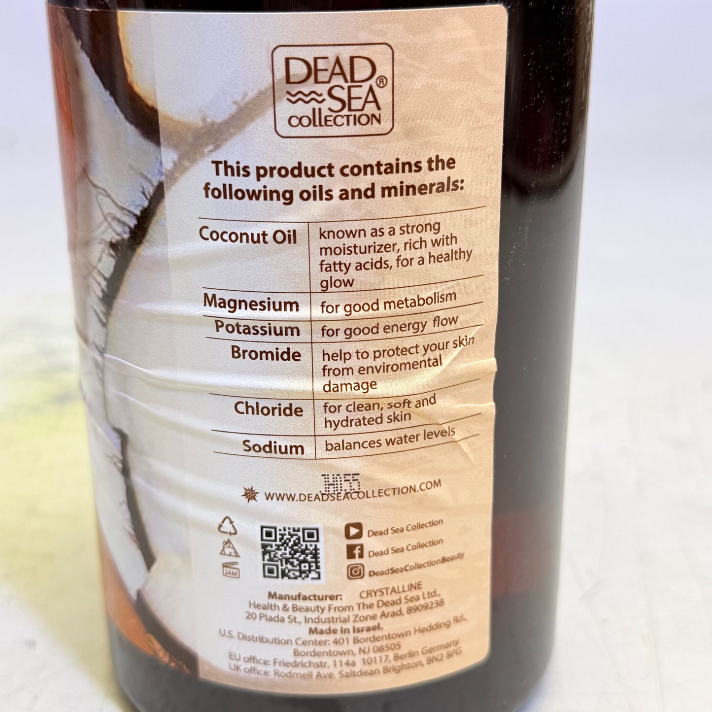 ZA@ DEAD SEA COLLECTION (2 PACK) Coconut Mineral Body Wash Moisturizes 33.8 Fl Oz (As-Is)