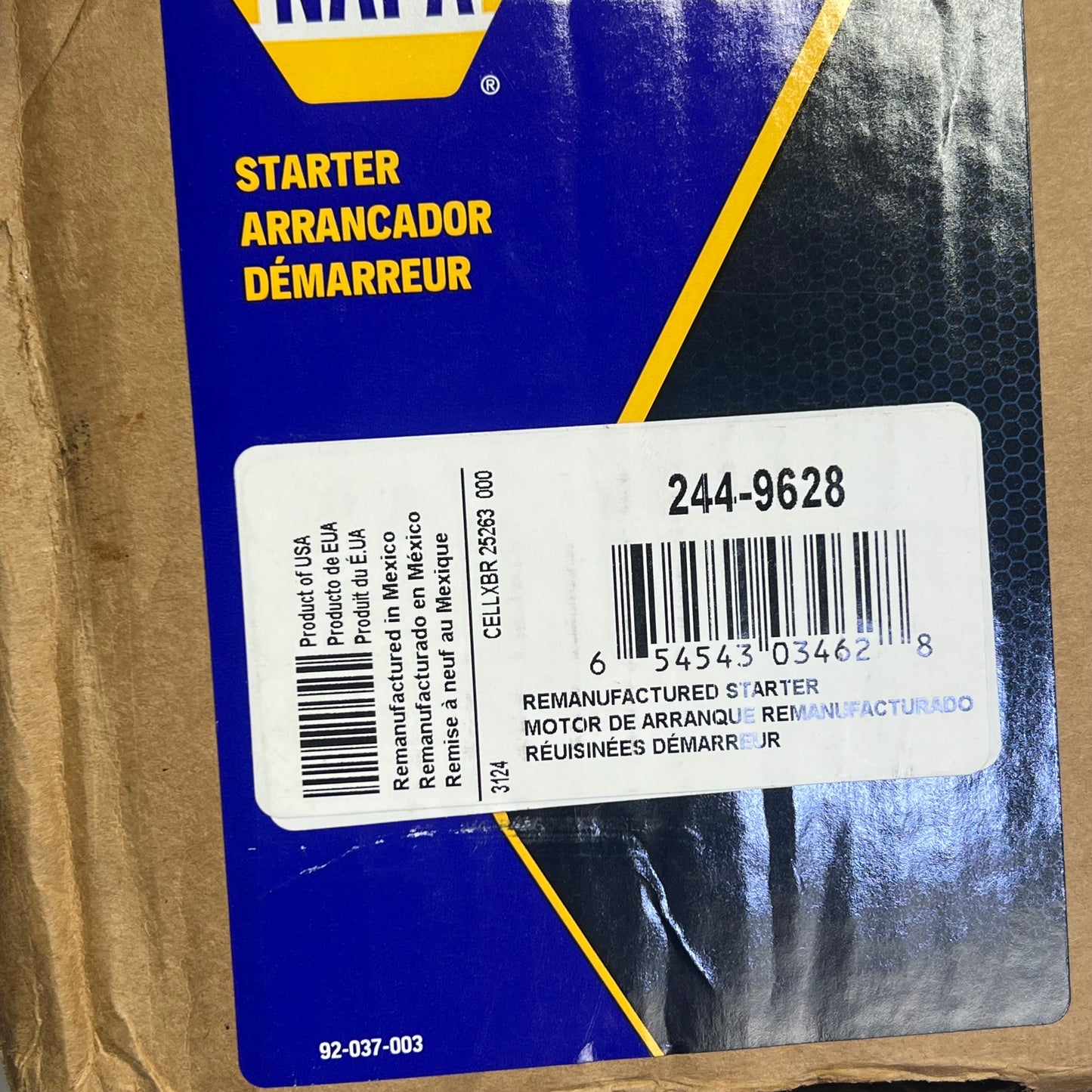 NAPA Remanufactured Starter for Ford & Mercury Vehicles Bolt-on Mounting 2449628