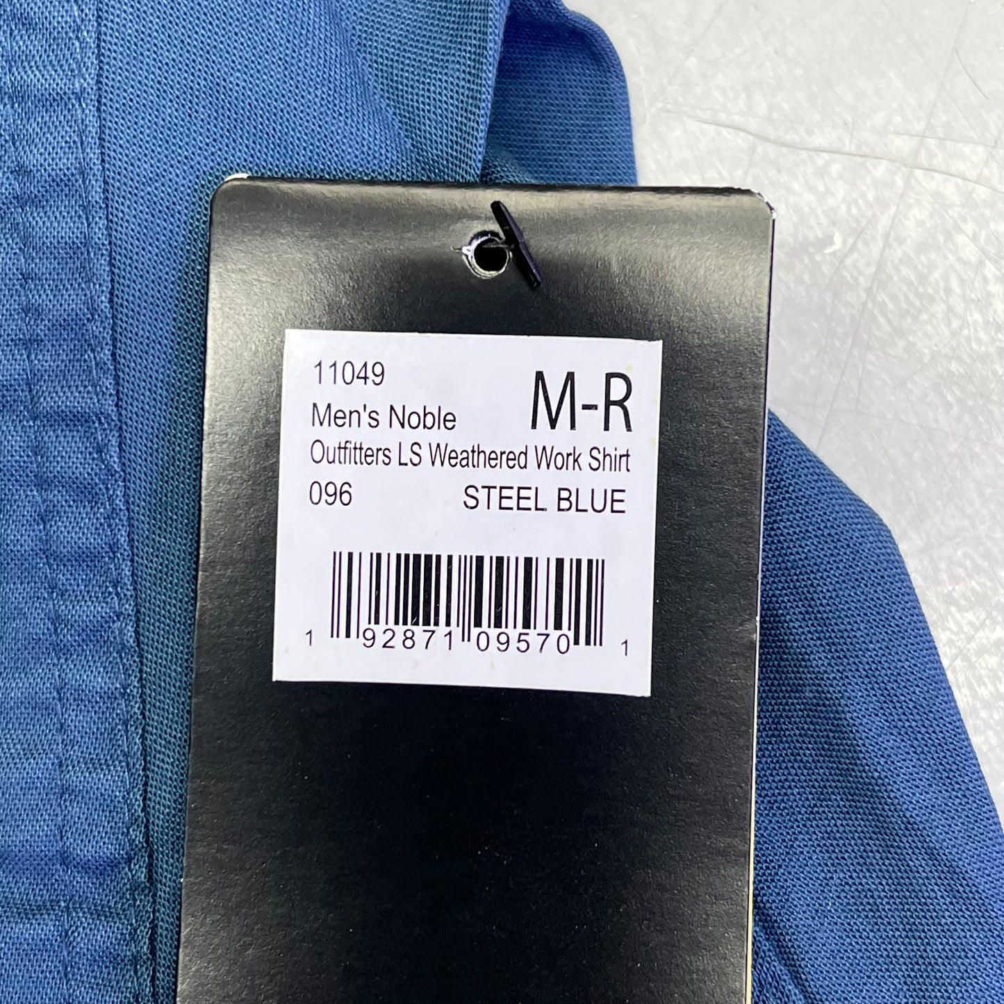 NOBLE OUTFITTERS Long Sleeve Weathered Work Shirt Men's Sz M-R Steel Blue 11049