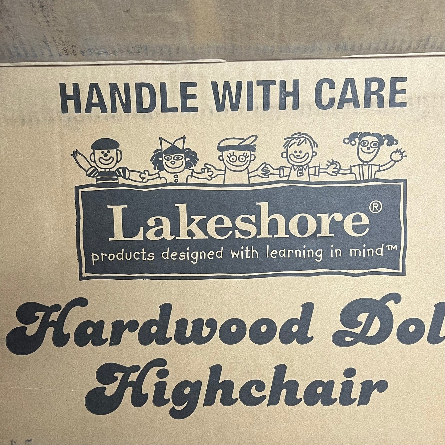LAKESHORE Hardwood Doll High Chair 11"w x 10 1/4"d x 21 1/2"h Tan EE557