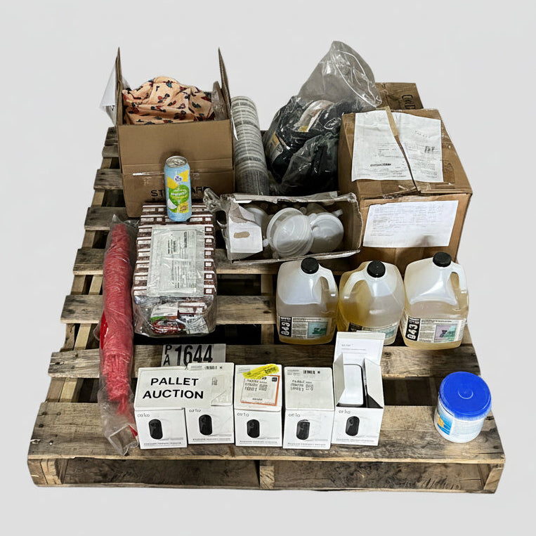 ZA@ Pallet of MIXED CLEANERS, KIDS MEDICAL ROBES, CHOCOLATE MILK, SUGAR, GRAVY MIX & MORE (AS-IS)