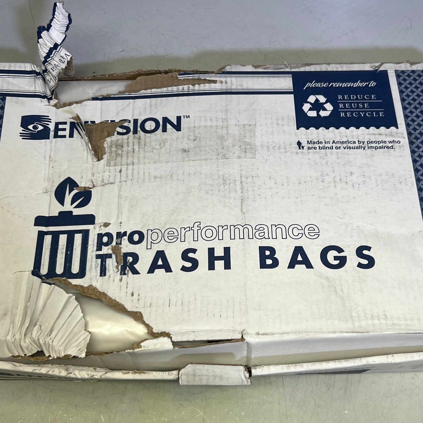ZA@ ENVISION (100 Bags) Trash Bag Sz 43" x 48" RC-4348-C (New Other, Distressed Box)