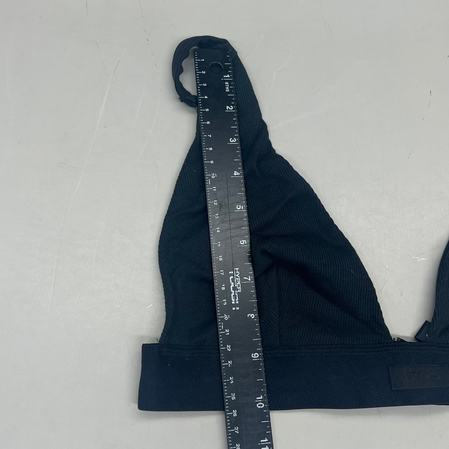 SKIMS Breathable Cotton Rib Triangle Plunge Bralette Women's Sz XL Soot