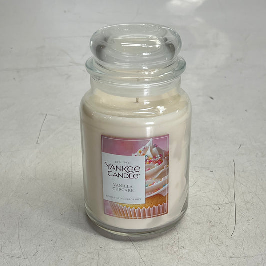 YANKEE CANDLE Single Wick Candle W/ Sealing Lid Vanilla Cupcake Scent 150hr 22oz