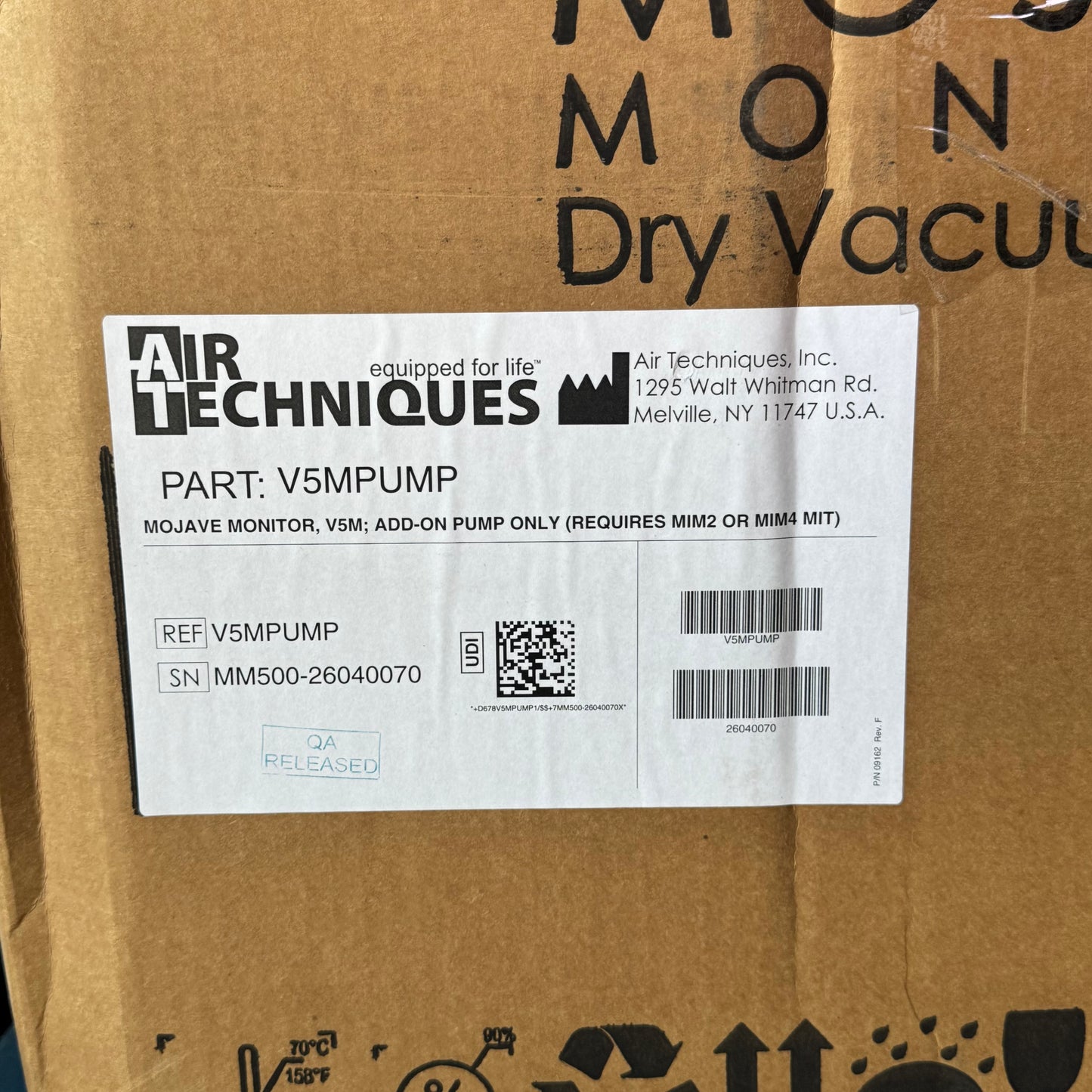 MOJAVE Dry Vacuum System Pump 3-Phase 220V V5MPUMP