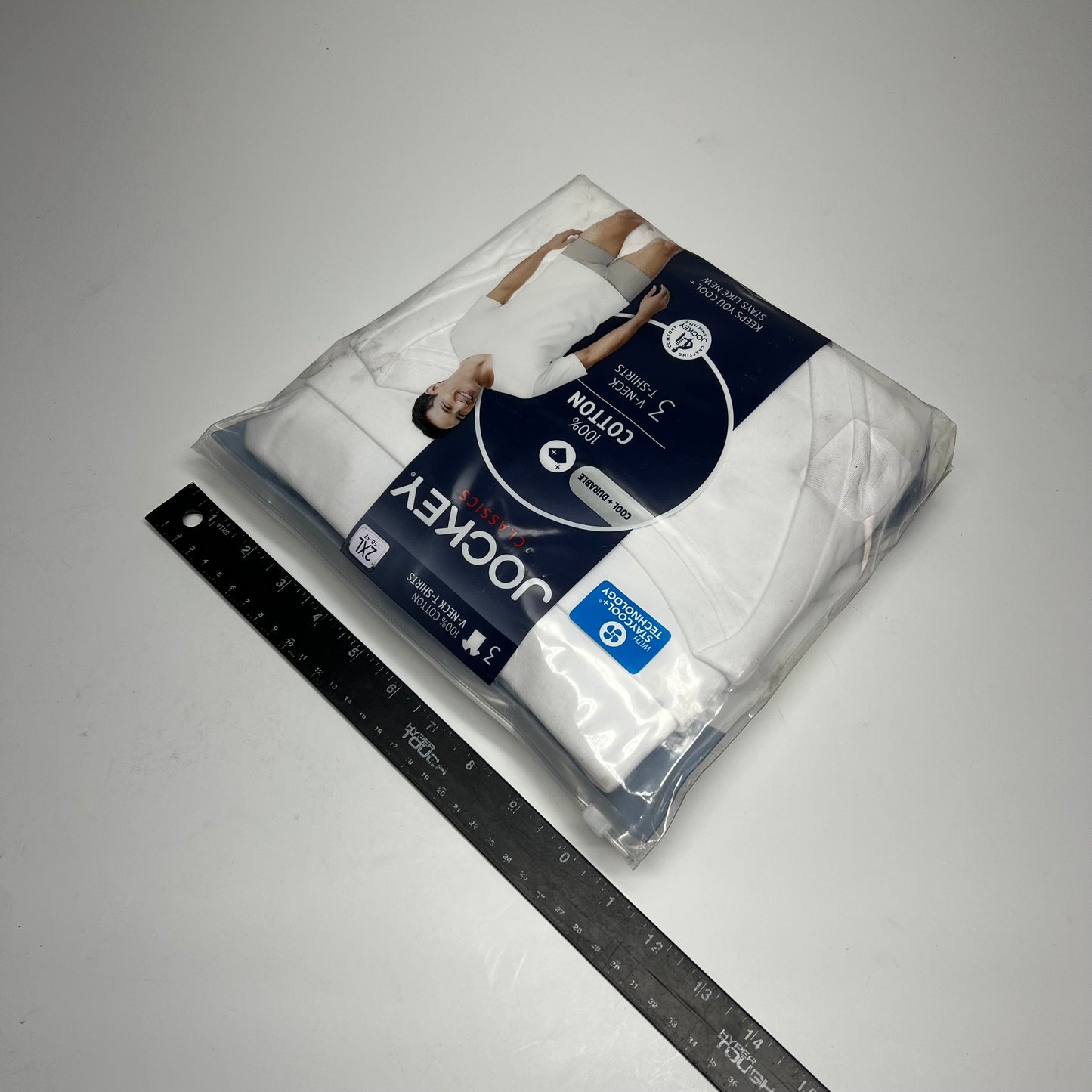 JOCKEY (2 PACK) Crew Neck T-Shirts 100% Cotton Men's Sz 2XL White 000980/100
