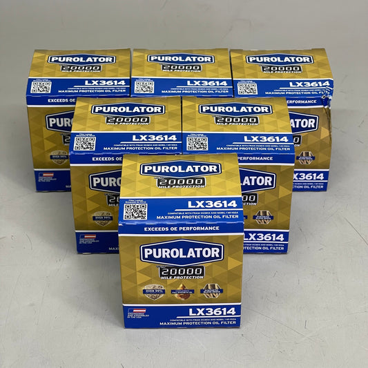 PUROLATOR (6 PACK) Maximum Protection Oil Filter 20000 Miles LX3614