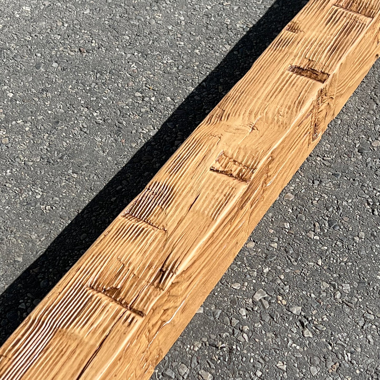 EKENA MILWORK Hertiage Timber Reclaimed Axe Cut Faux Wood Beam 3.5"x6'L Caramel