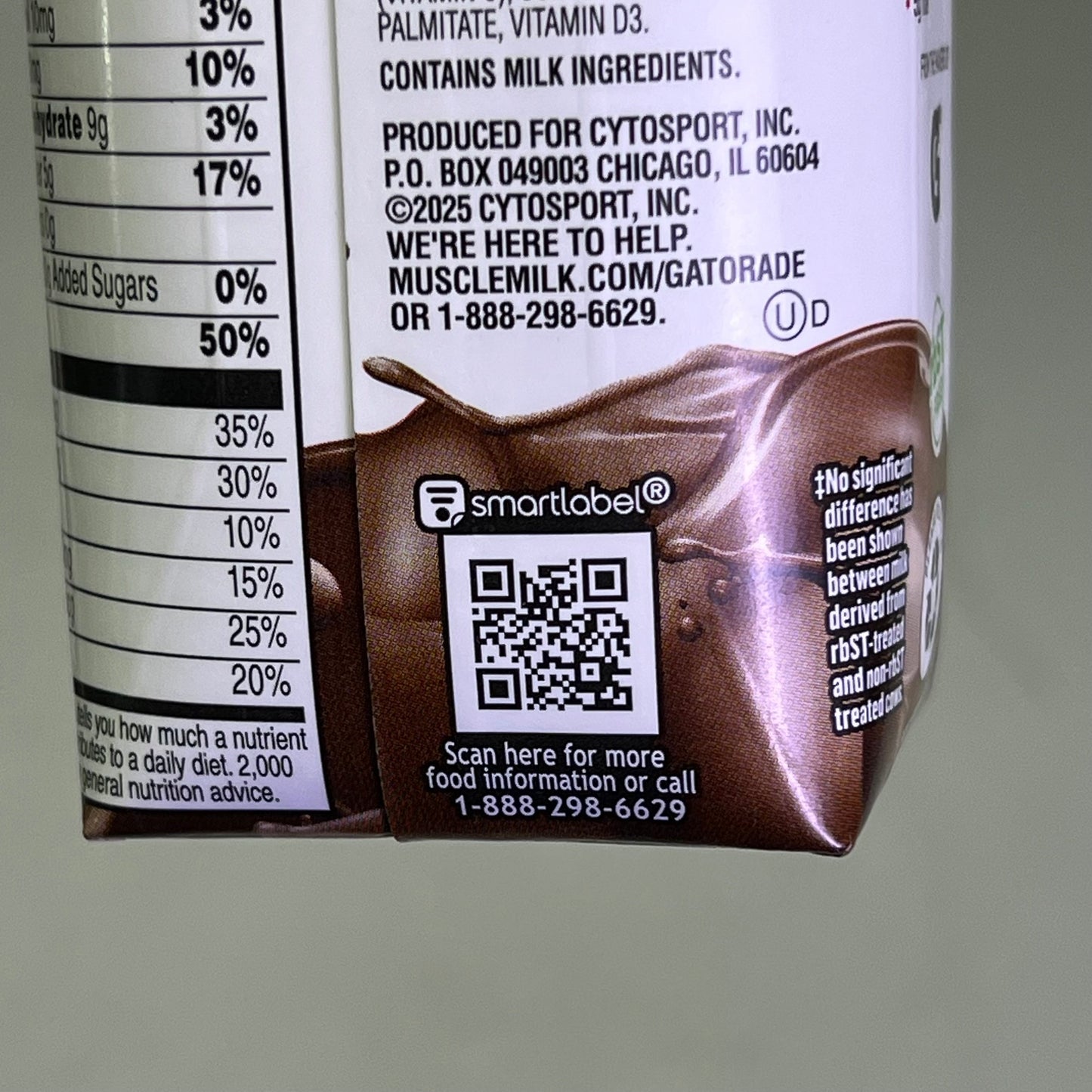 ZA@ MUSCLE MILK (18 PACK) Gluten & Lactose Free Genuine Protein Shake Chocolate 11 fl oz BB 09/26 A