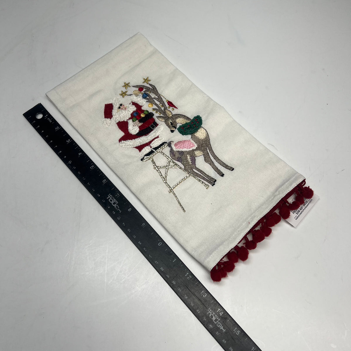 OAKSTREET (2 PACK) Santa Holiday Dish Towels 25"x18" White OSW237164