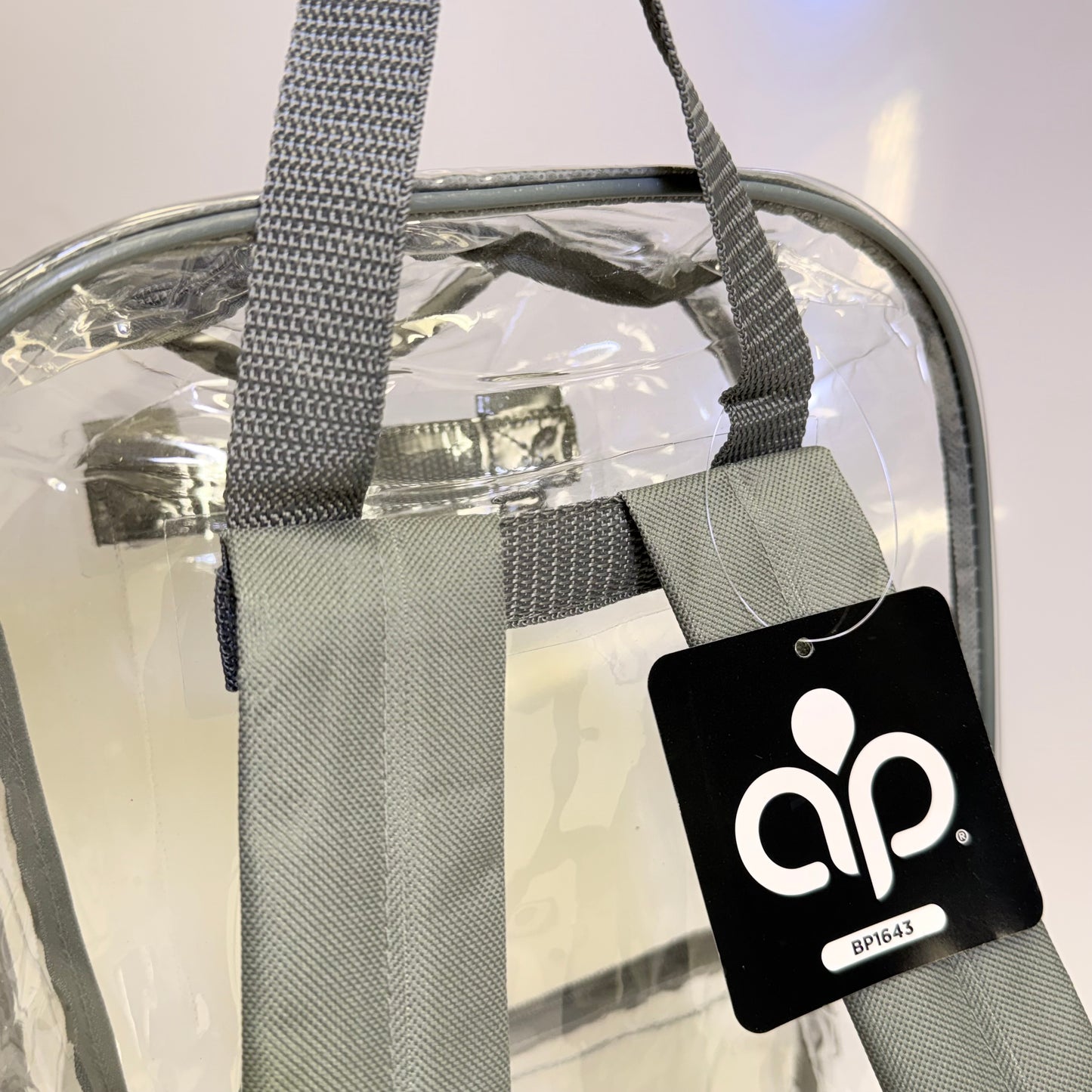 BWAP 17" Clear Plastic Backpack 17" x 12" x 6" Color Grey BP1643