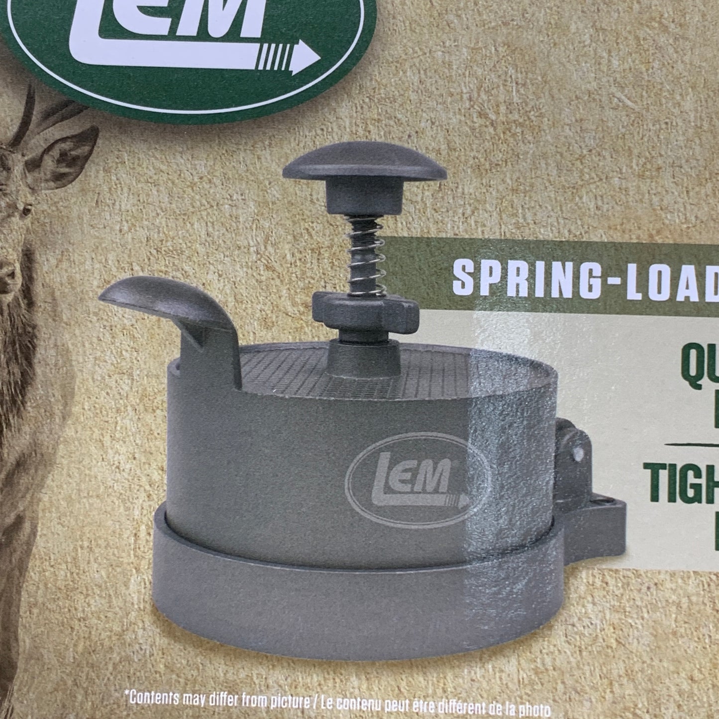 LEM Spring-Loaded Burger Press 4-5/8" Diameter Thickness 1/4-1-1/4" 1261