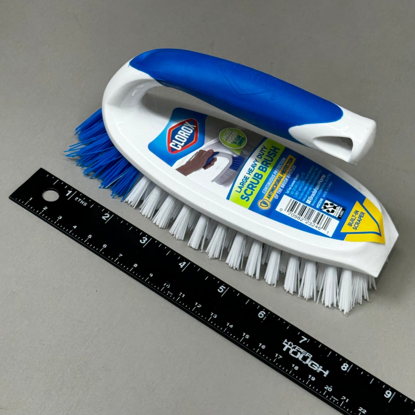 CLOROX (2 PACK!) Large Heavy Duty Scrub Brush 7 1/2" x 3" Blue/White 623246