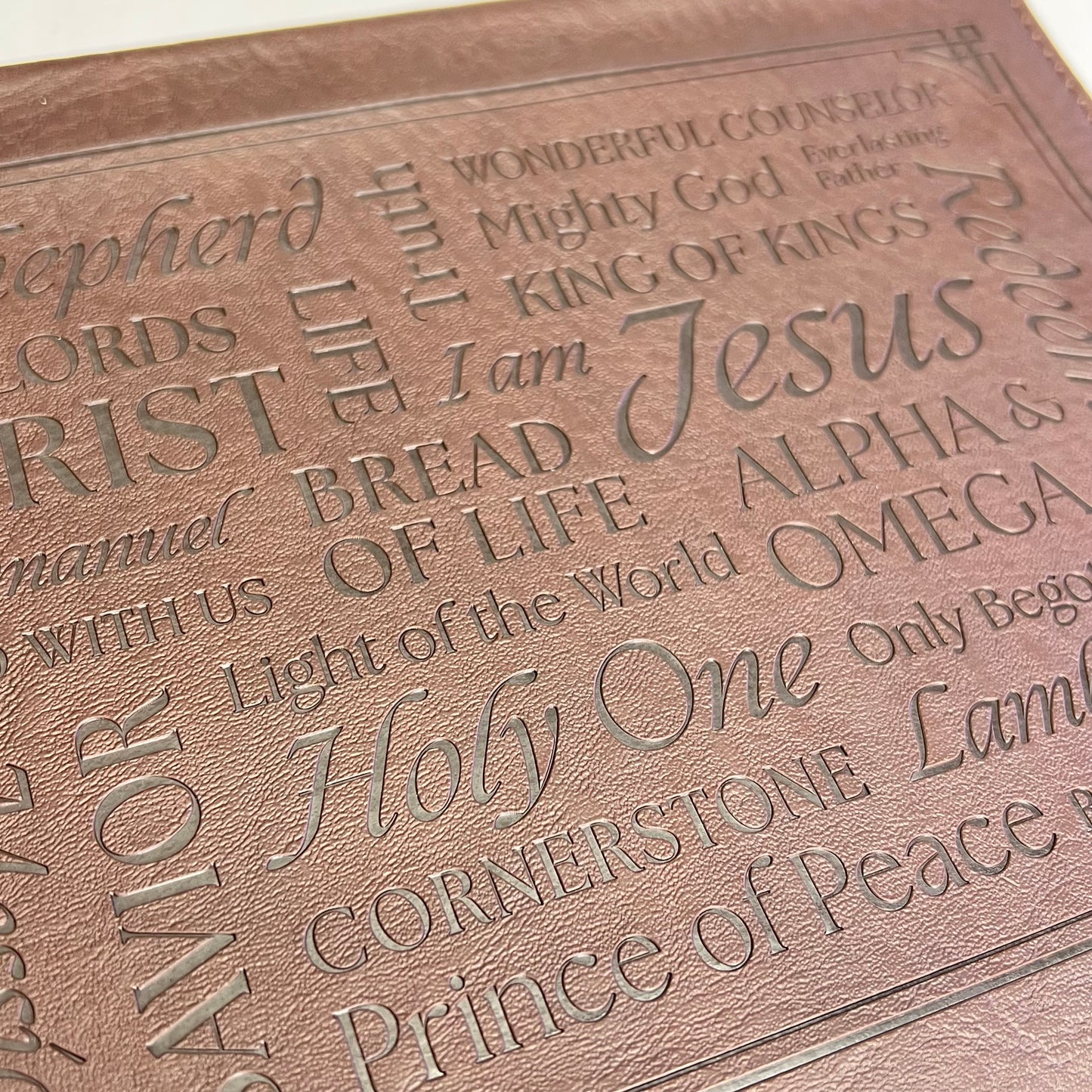 CHRISTIAN ART GIFTS Isaiah 9:6 Faux Leather Classic Bible Cover 8"x11" Walnut