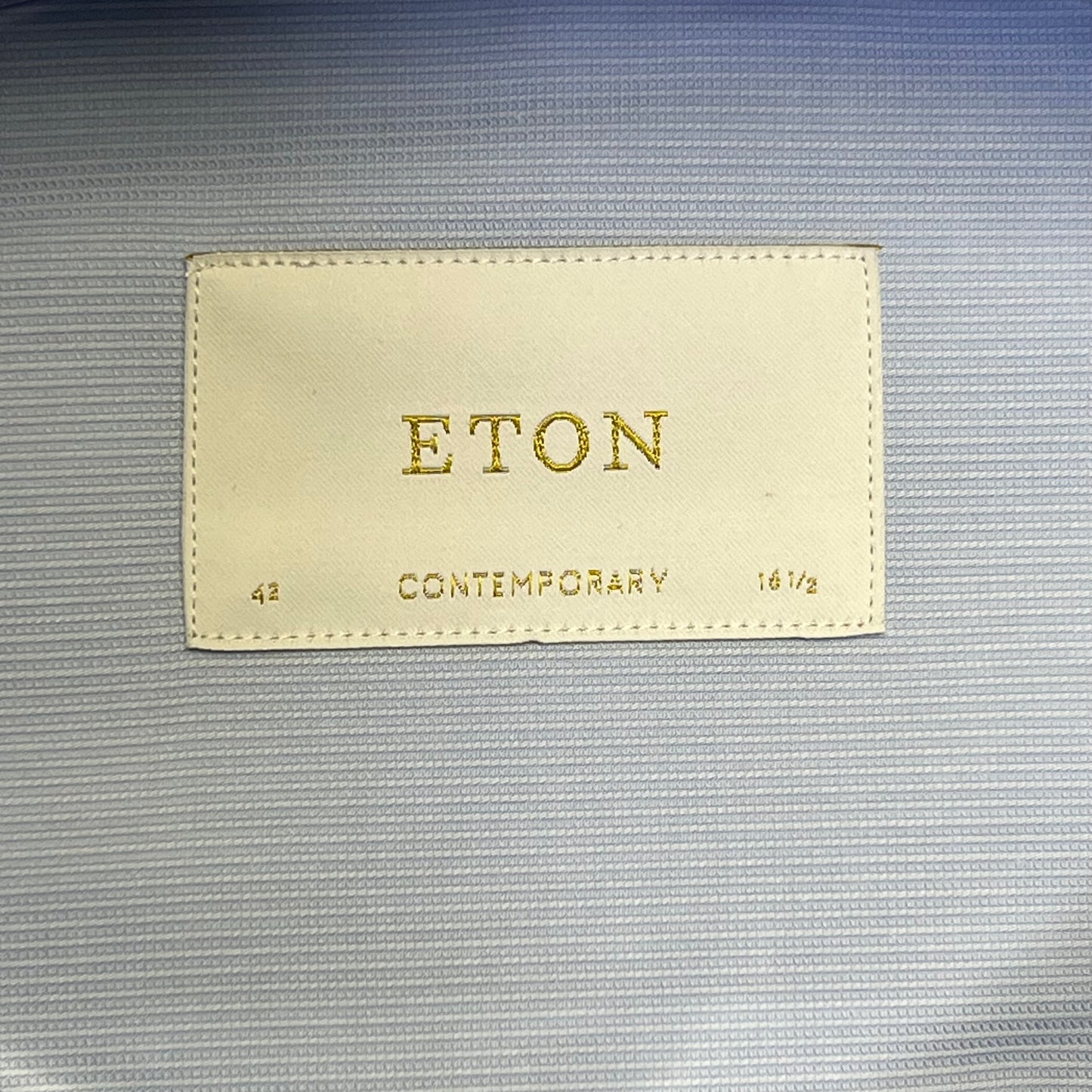 ETON Textured Twill Shirt Men's Contemporary Sz 42 Light Blue 1000136432243