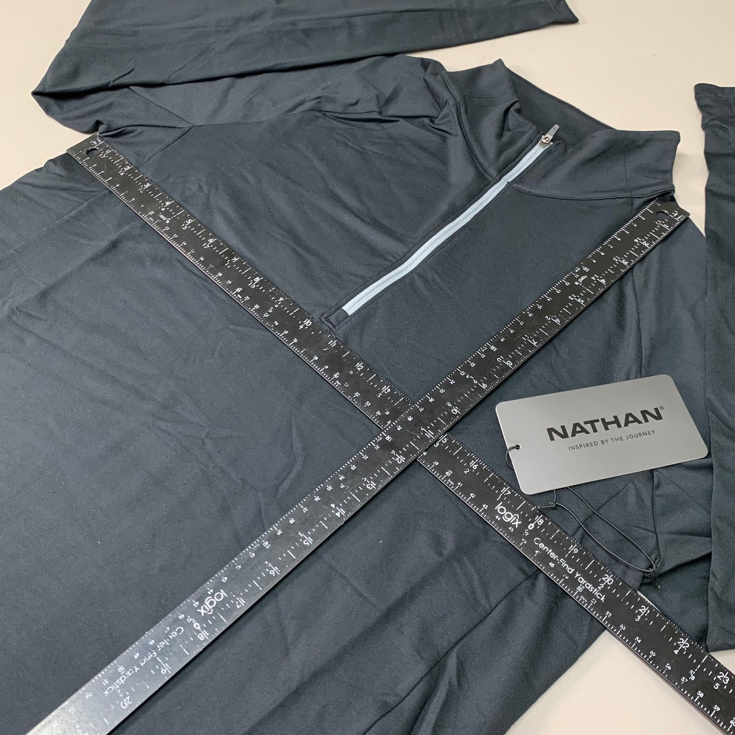 NATHAN Tempo 1/4 Zip Long Sleeve Shirt 2.0 Men's Medium Black NS50960-00001-M (New)