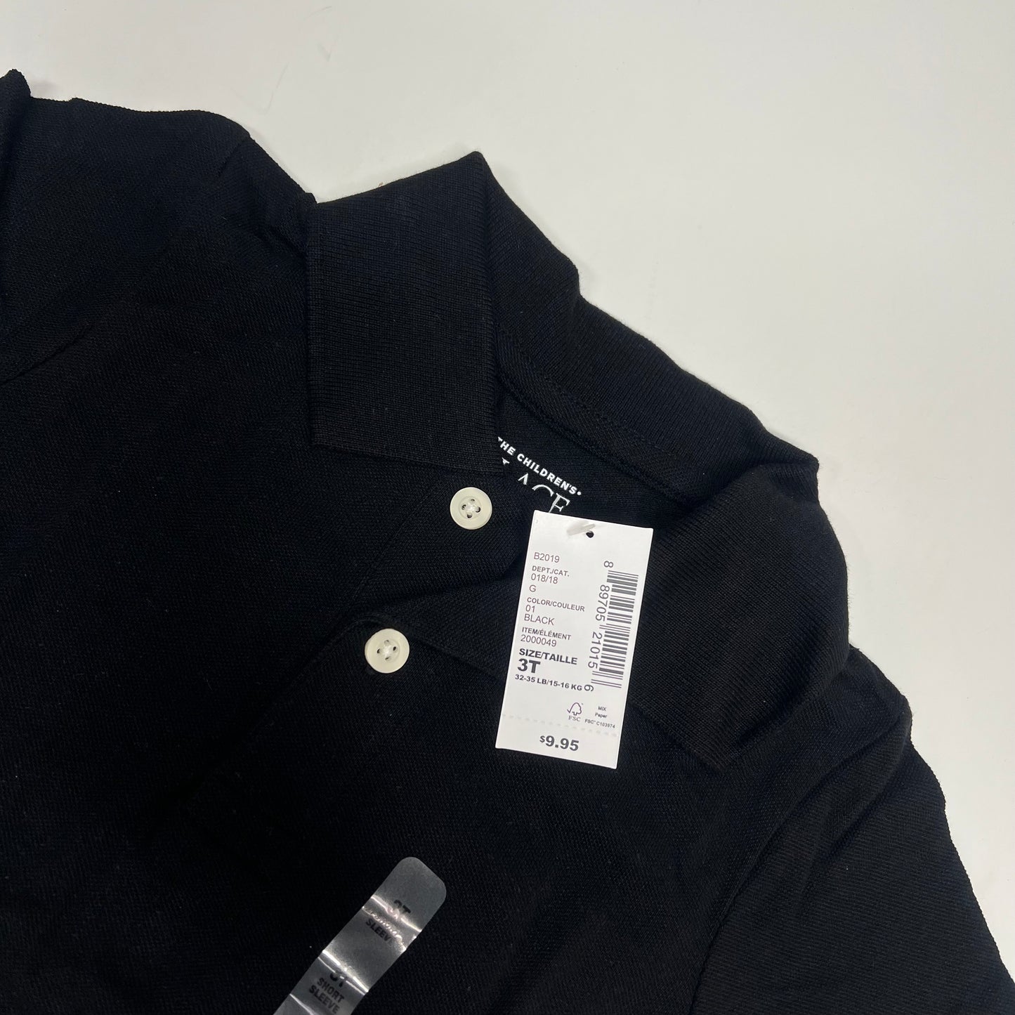 THE CHILDRENS PLACE (4 PACK) Uniform Soft Pique Polo Shirt Boy's sz 3T Black
