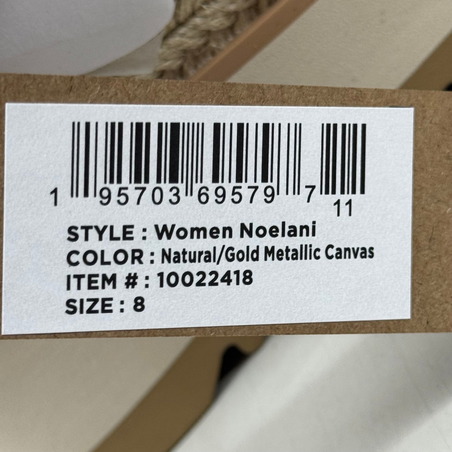 TOM'S Noelani Platform Wedge Sandals Women's Sz 8 EU38.5 Natural/Gold  10022418