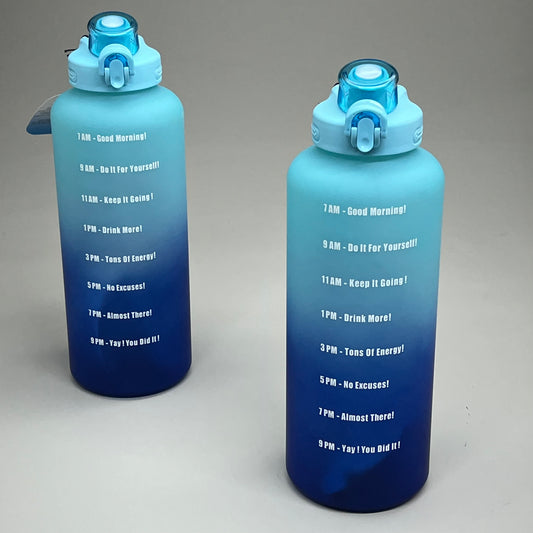 EPOCA (2 PACK) Primula Motivational Water Bottle Half Gallon Blue Ombre PHKH-64BL02