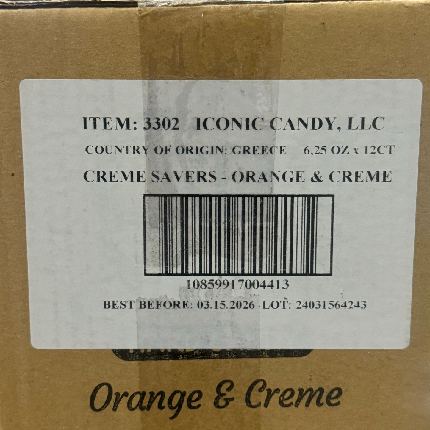 CREME SAVERS (12 Bags) Orange & Creme Hard Candy 6.25 oz BB 03/26