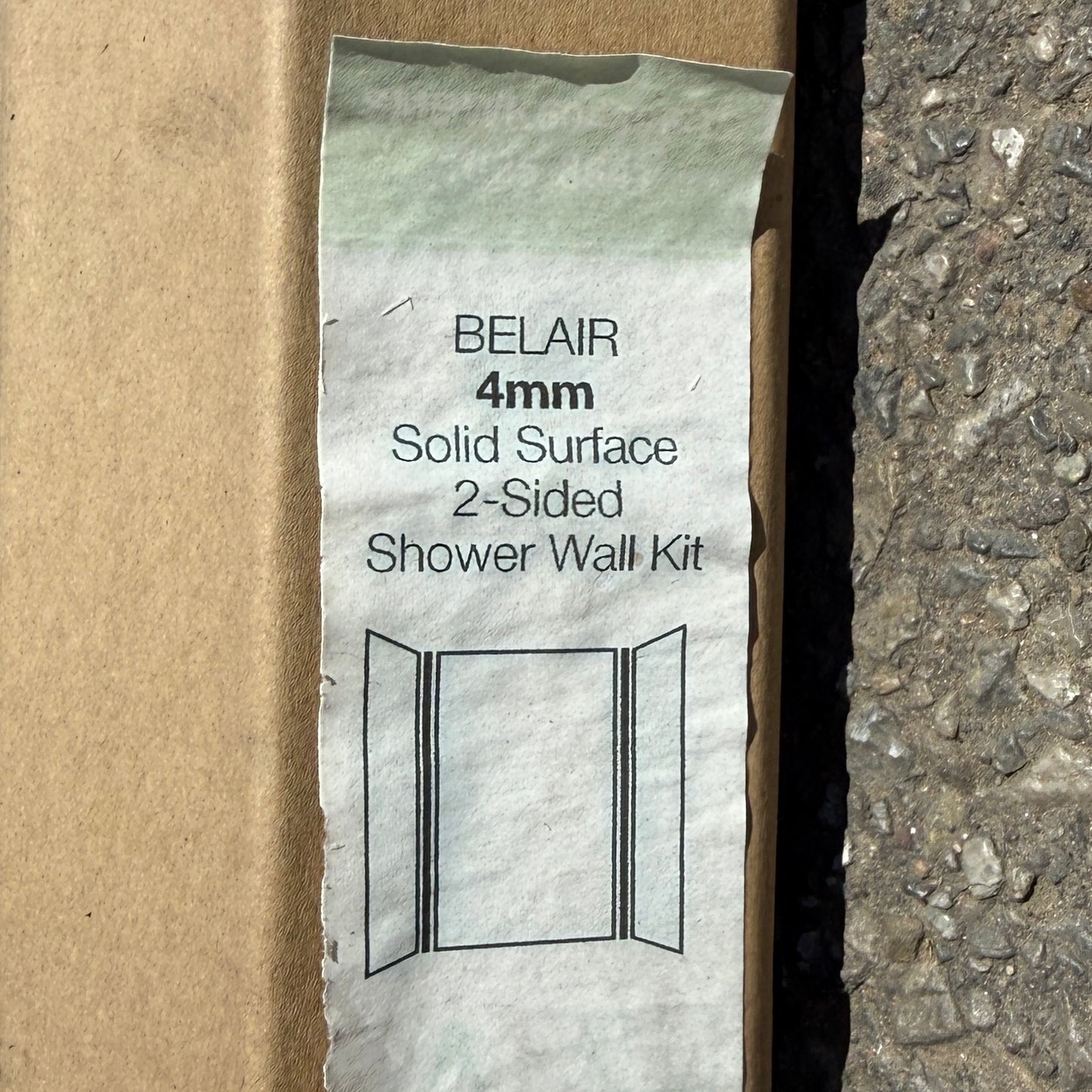 ZA@ Pallet of SAM MÜELLER Belair Solid Surface 2-Sided Shower Wall Kit (AS-IS)