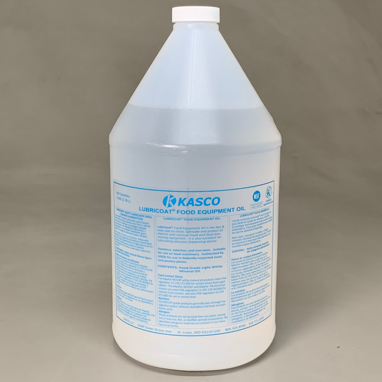 KASCO (4 PACK) Lubricoat Food Equipment Oil 1 Gallon Clear 2584063