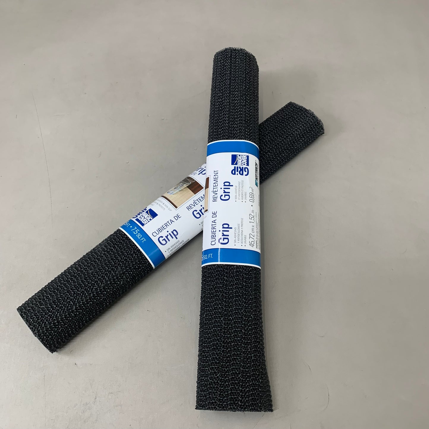 MAGIC COVER (2 Pack) Thick Grip Liner For Shelves, Counter Tops  18"x5' Black 76014