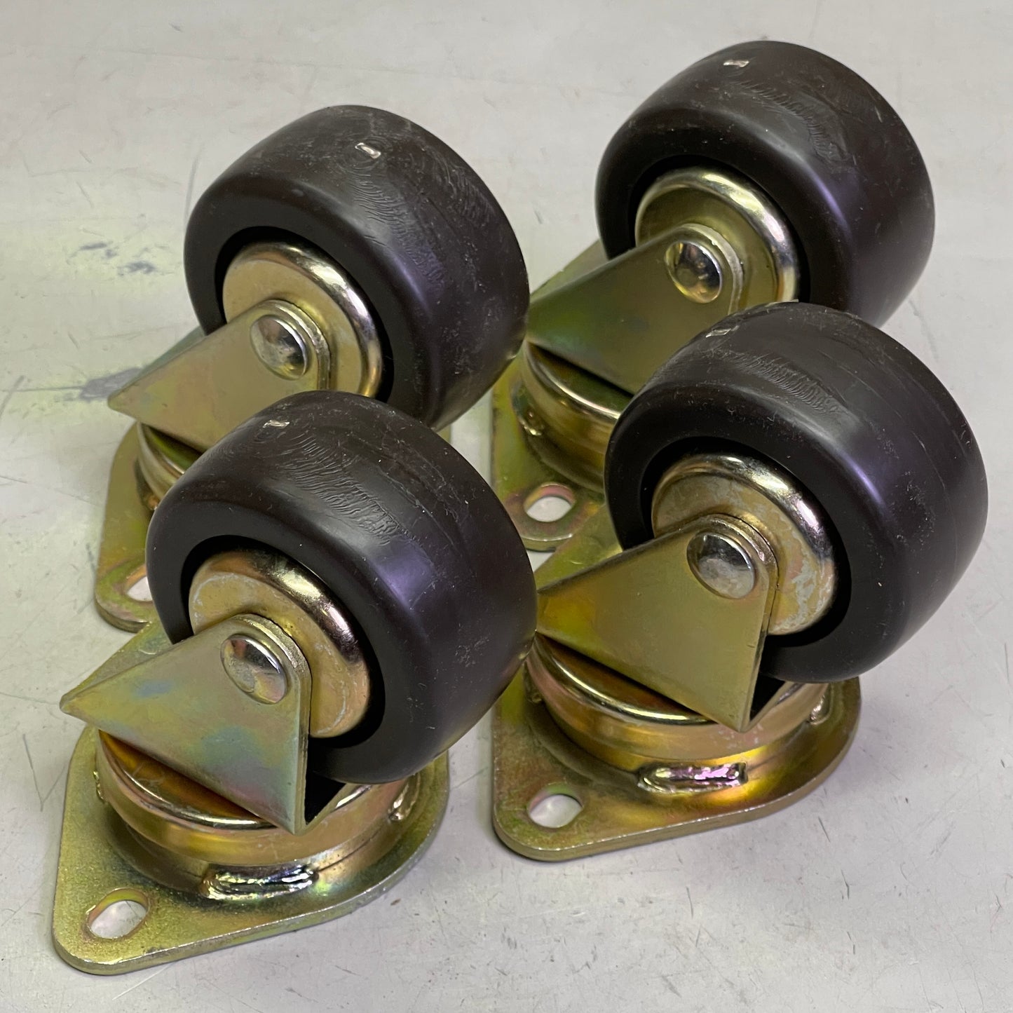 COLSON (4 PACK) Swivel Plate Casters w/ Hard Rubber Wheels 2-3/4" Brown 27015