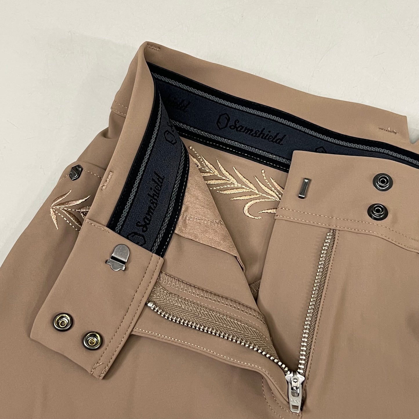 SAMSHIELD Delice Flower Equestrian Pants Women's Sz US 26, UK 8, FR 36 Camel