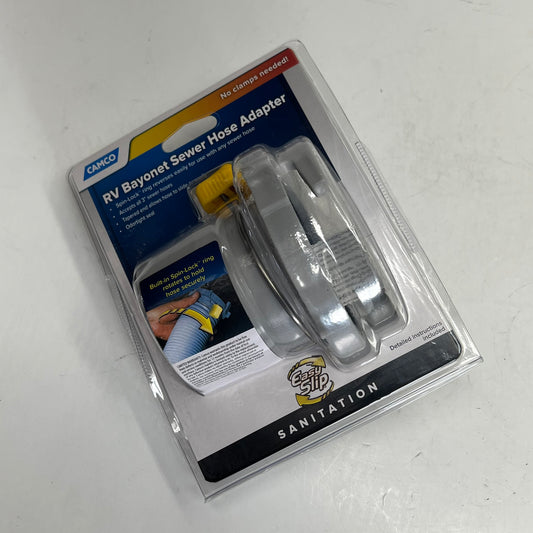 CAMCO (2 PACK) Easy Slip Straight Hose Adapter W/ Slip Lock Grey/Yellow 39173