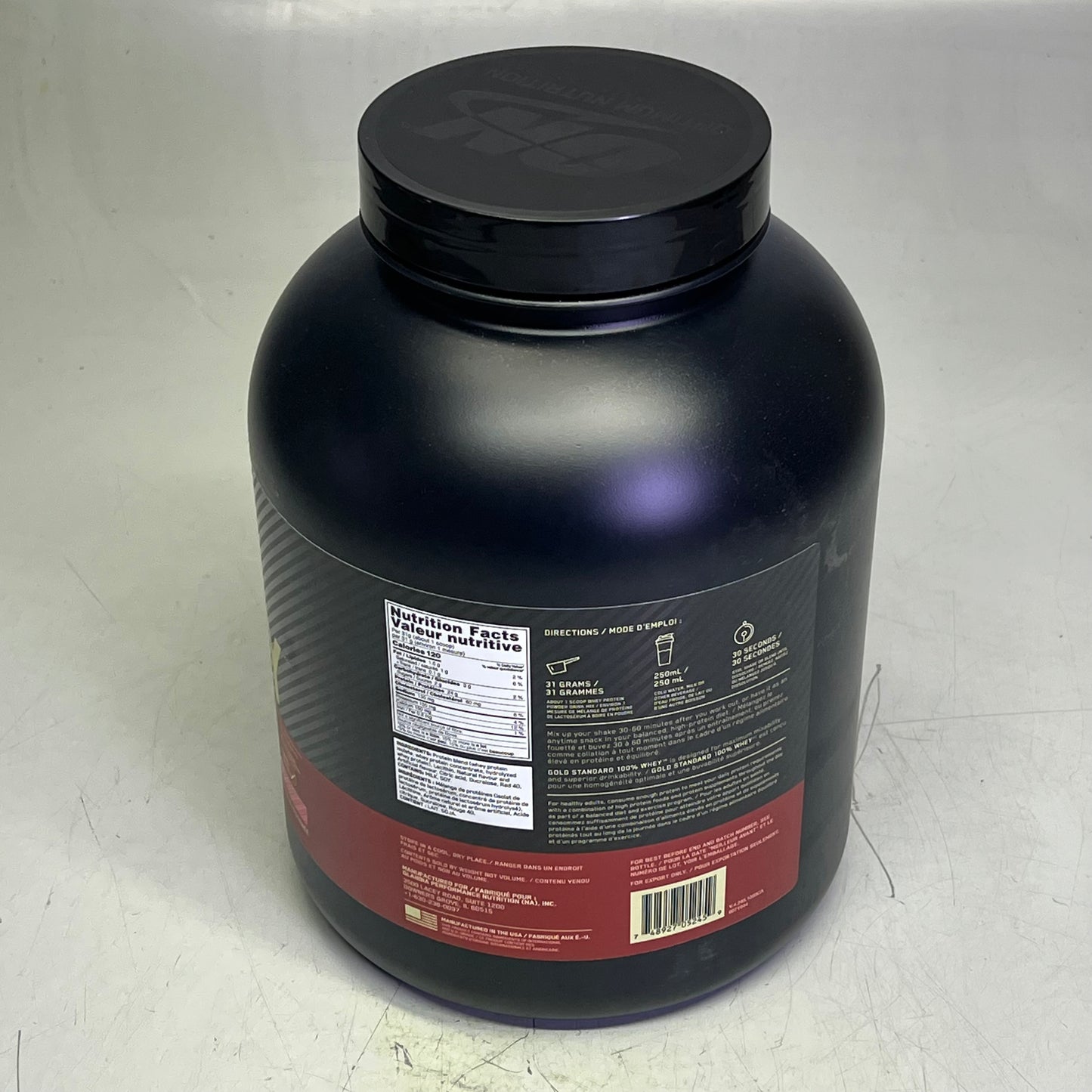 OPTIMUM NUTRITION 100% Whey Protein Powder Delicious Strawberry 4.98 lbs BB 01/27