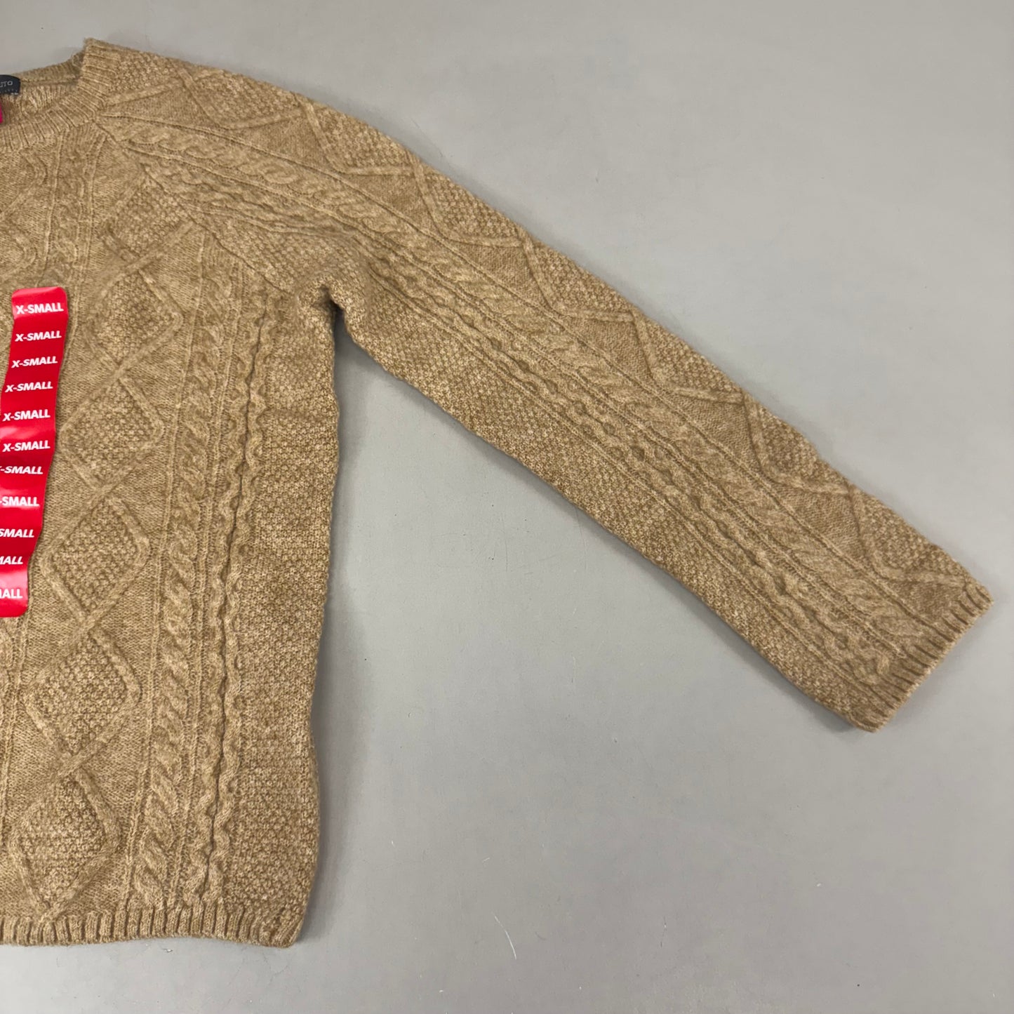 VINCE CAMUTO Cable Knit Sweater Women's Sz-XS Latte Heather SC2895