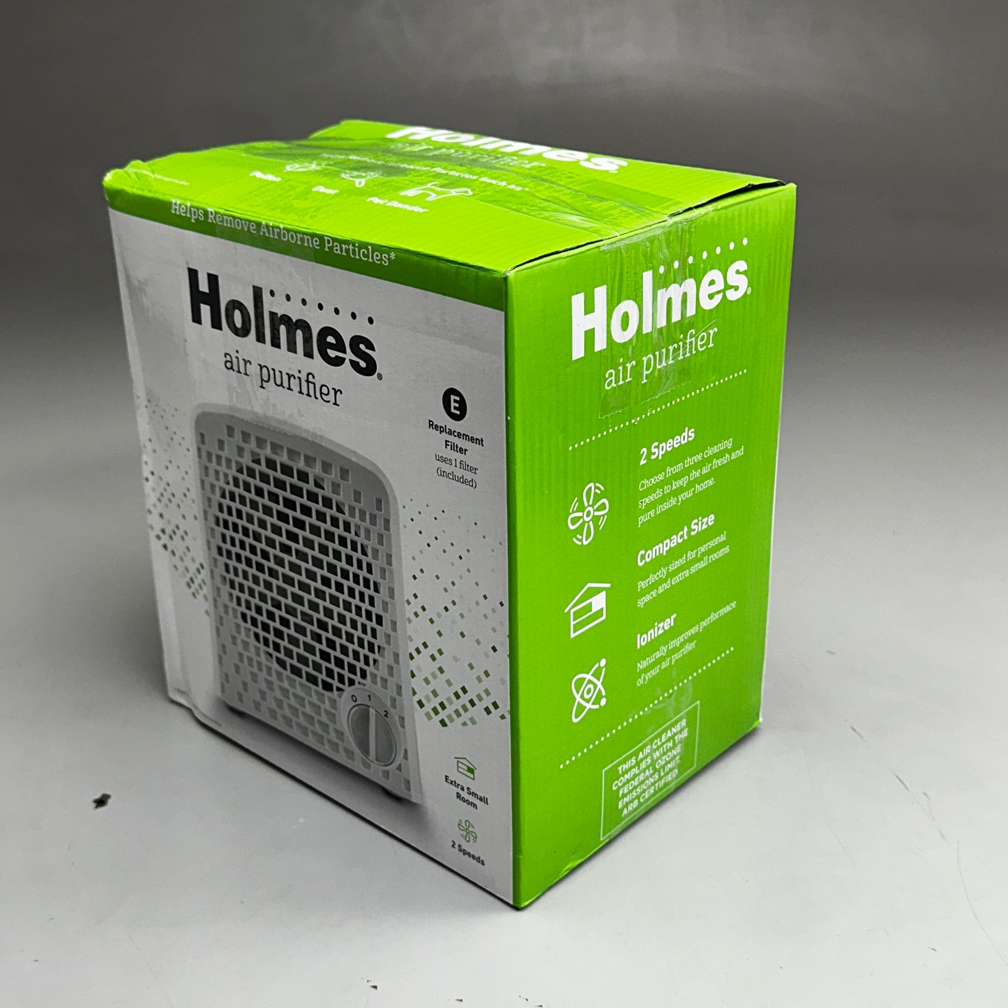 HOLMES Personal 2-Speed Air Purifier W/ Ionizer 4.5"x6.75"7.5" White